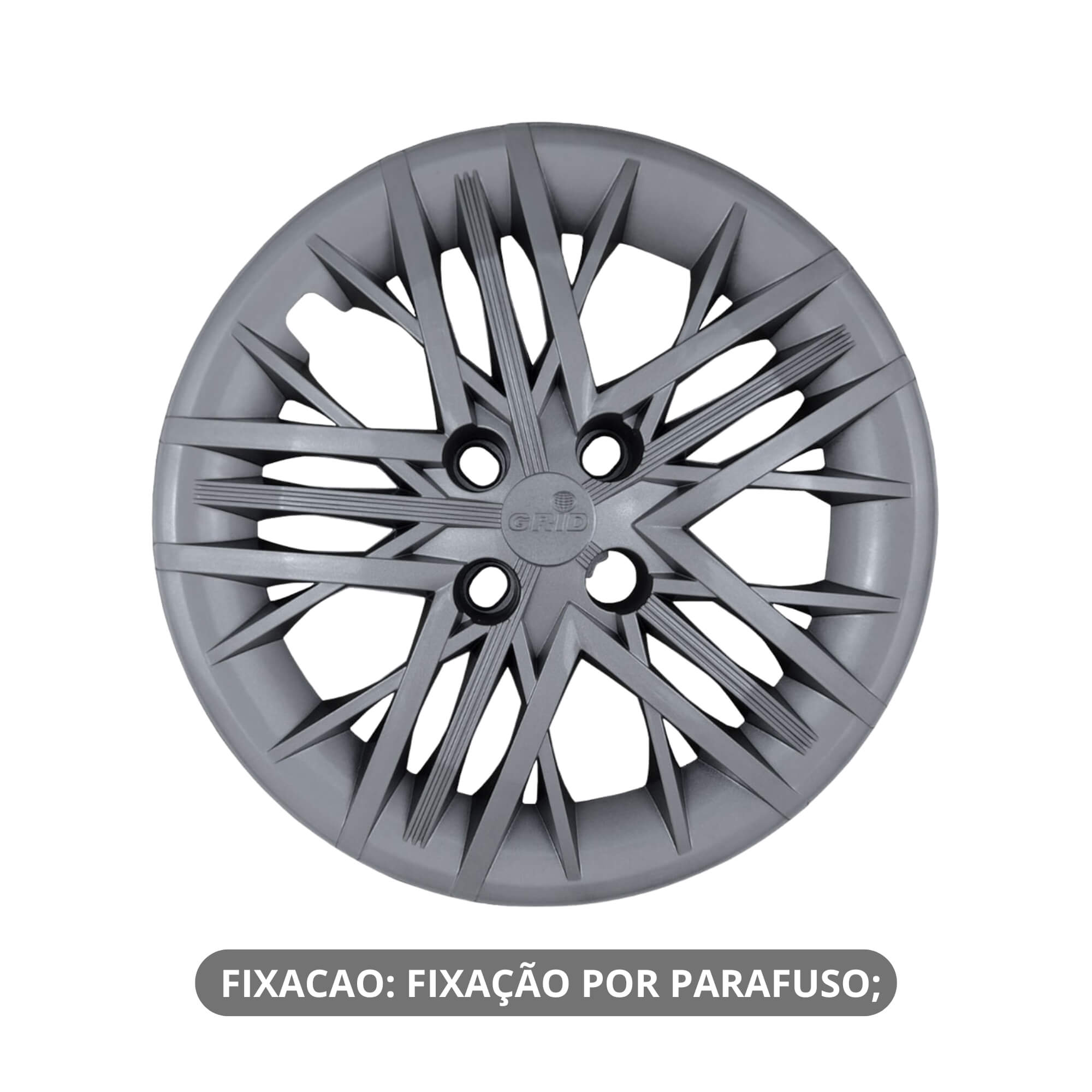 Calota Aro 15" cor Grafite Modelo Cronos 2025/2026 Jogo c/ 4 Calotas Grid - 226CP-GFT-E
