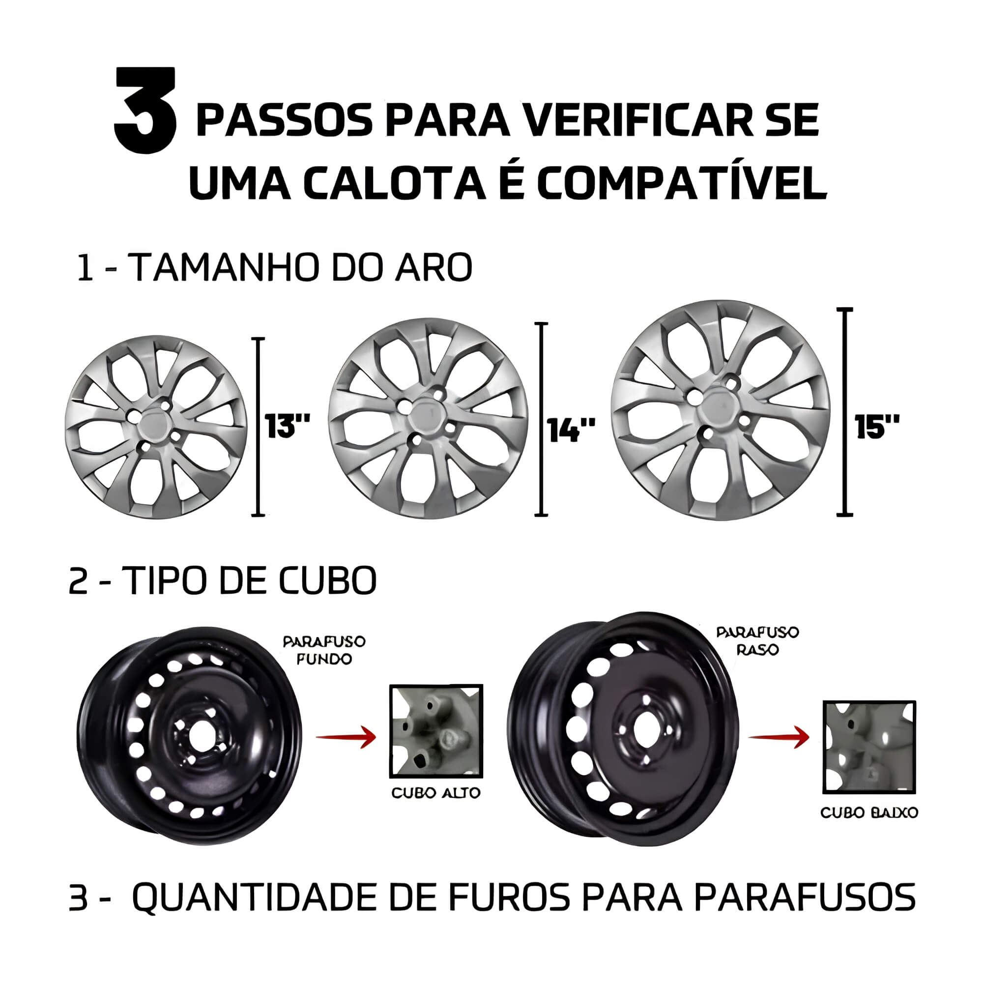Calota Aro 15" cor Preto Fosco Modelo Cronos 2025/2026 Jogo c/ 4 Calotas Grid - 226CP-POF-E