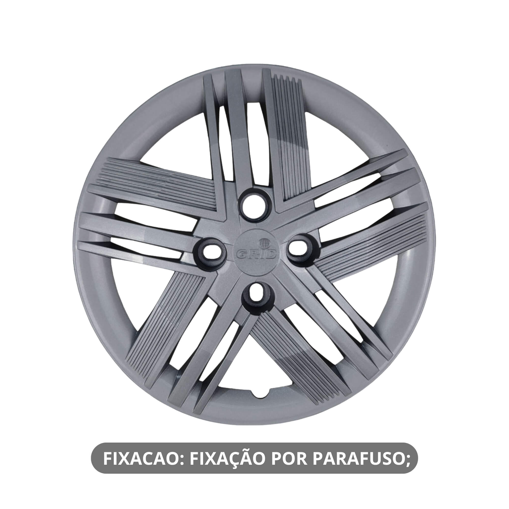 Calota Aro 14" Cor Grafite Modelo Mobi/Argo 2026 Jogo c/ 4 Calotas Grid - 232CB-GFT-E