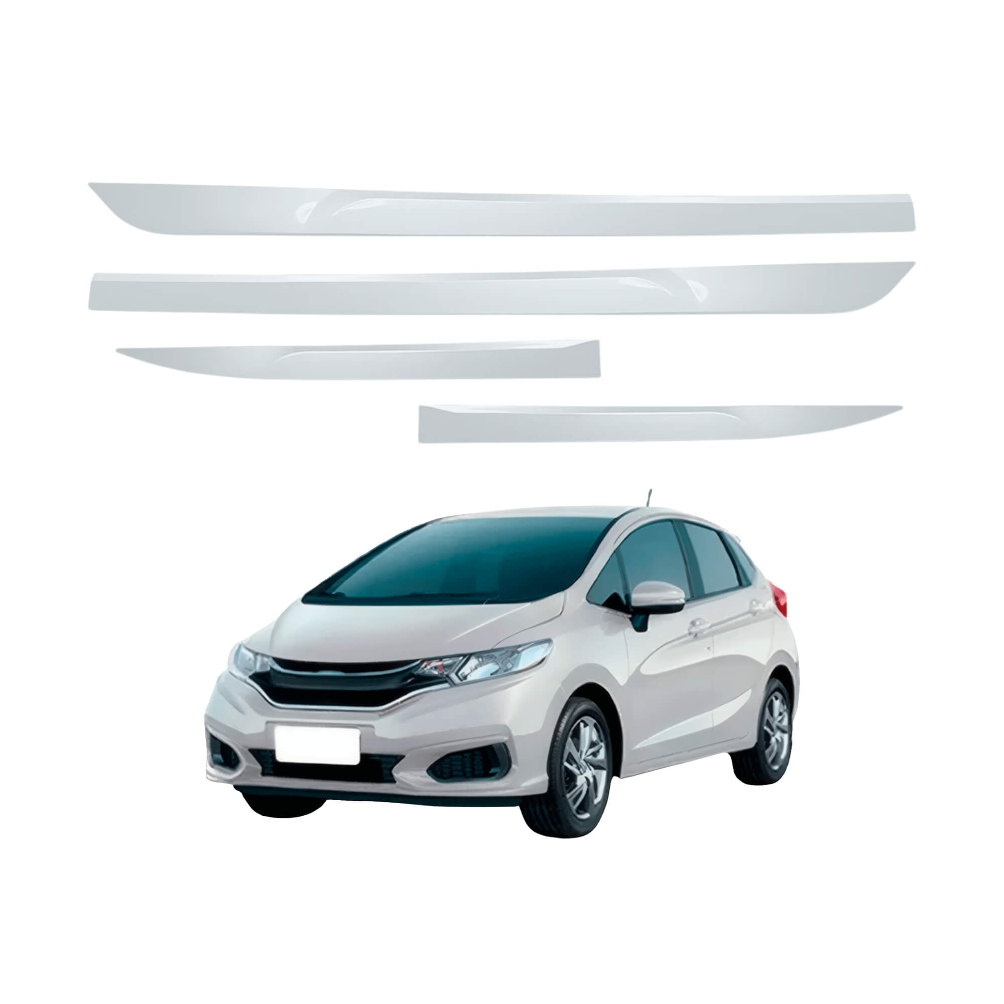 Friso Premium Cromo 4P Fit 2009 a 2021 4 Peças Branco Estelar Grid - PC3792-BCO