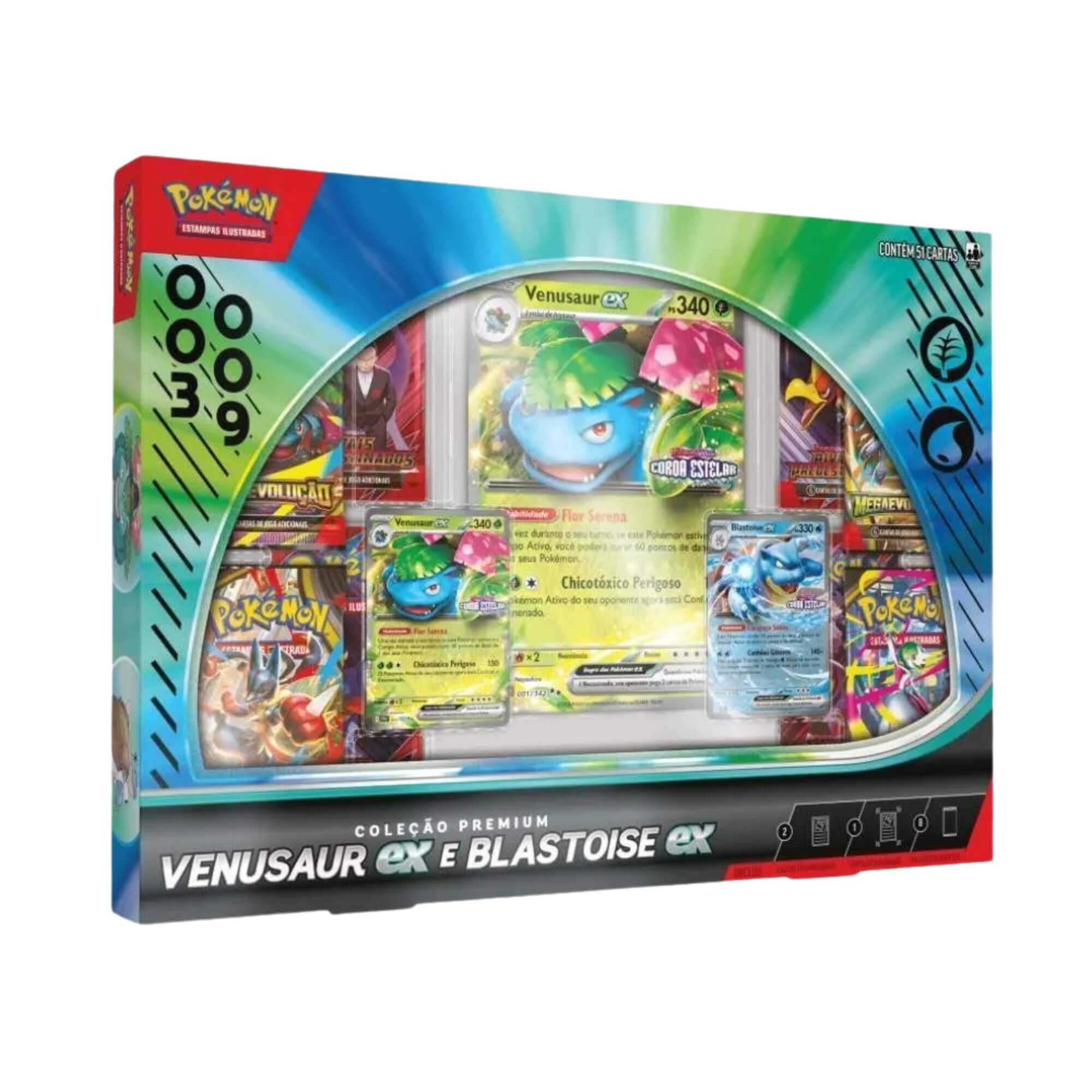 Box Pokemon Coleção Premium Venusaur Ex e Blastoise Ex Copag - 36062