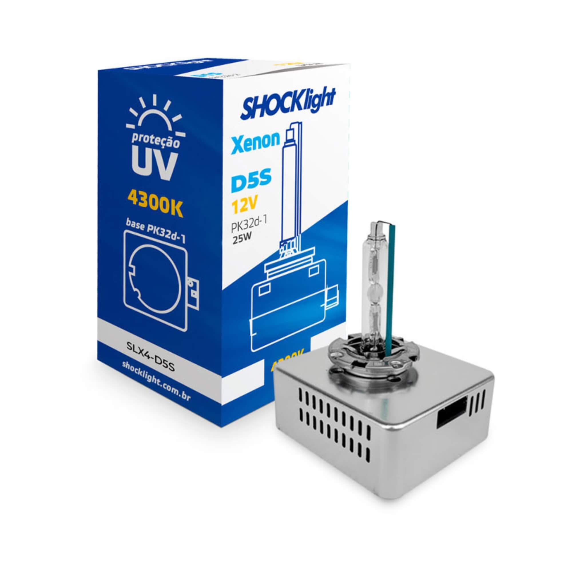 Lâmpada Xenon D5S 4300K 25W 12V Shocklight - SLX4-D5S
