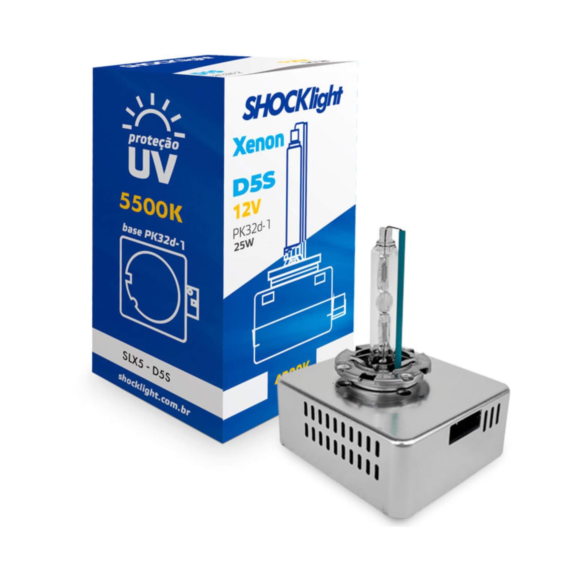 Lâmpada Xenon D5S 5500K 25W 12V Shocklight - SLX5-D5S