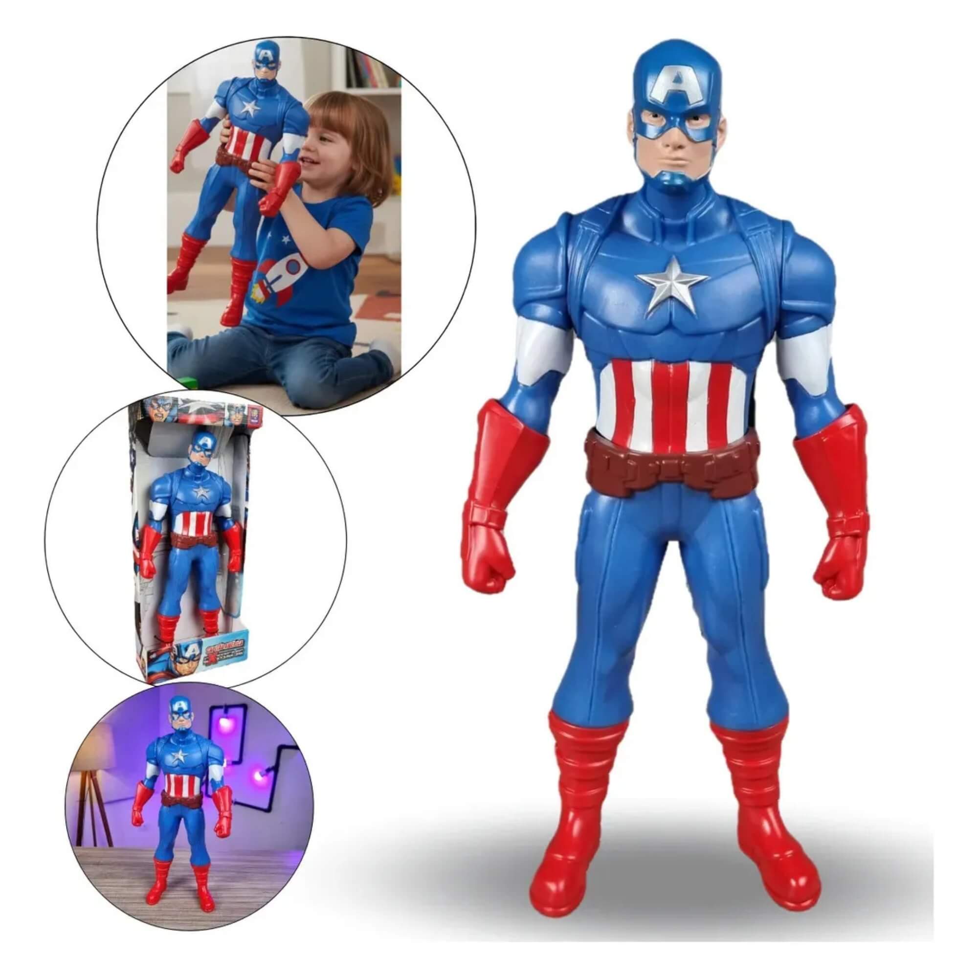 Boneco Capitão América Extreme Marvel 45cm Mimo Toys - 1132