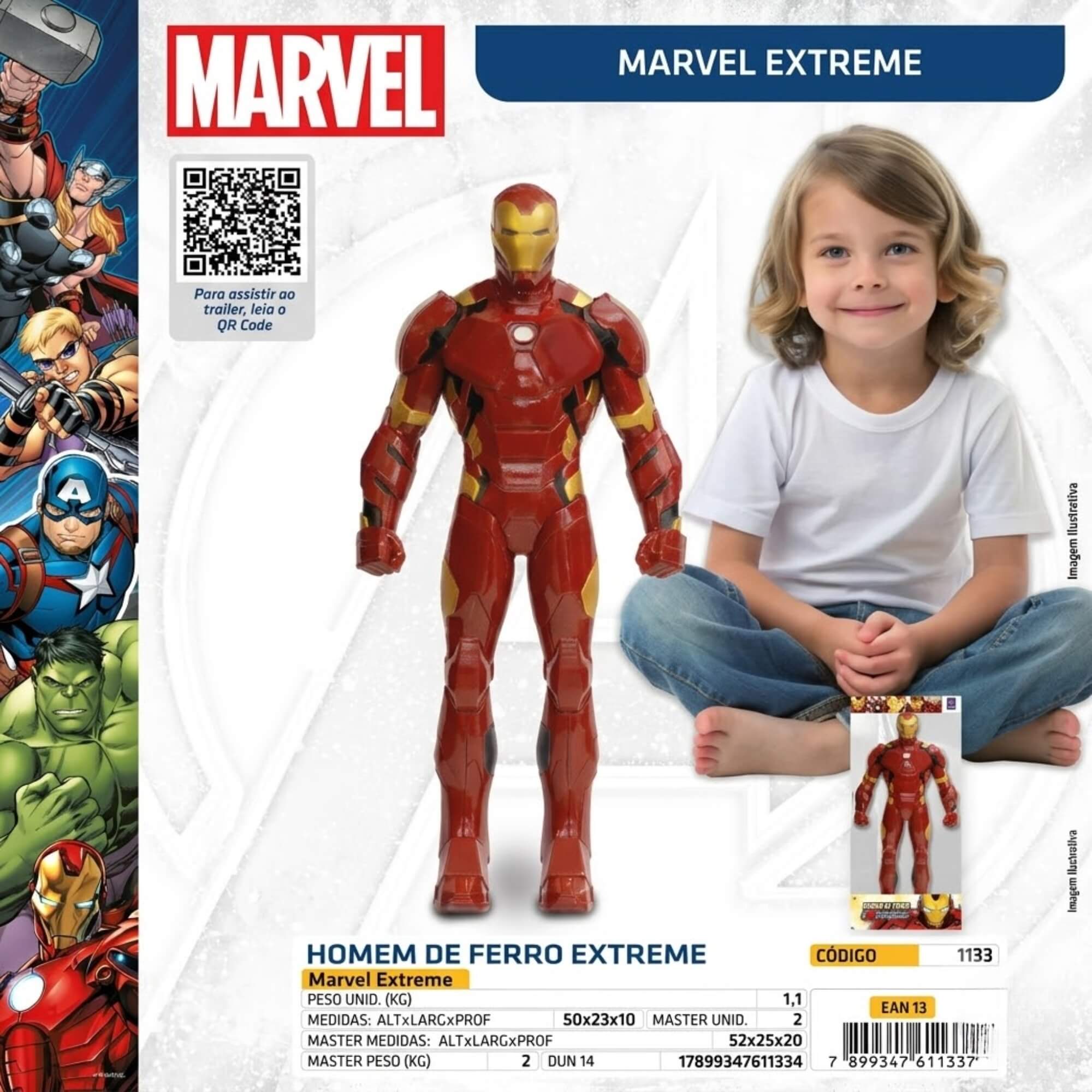 Boneco Homem de Ferro Extreme 45cm Articulado Mimo Toys - 1133