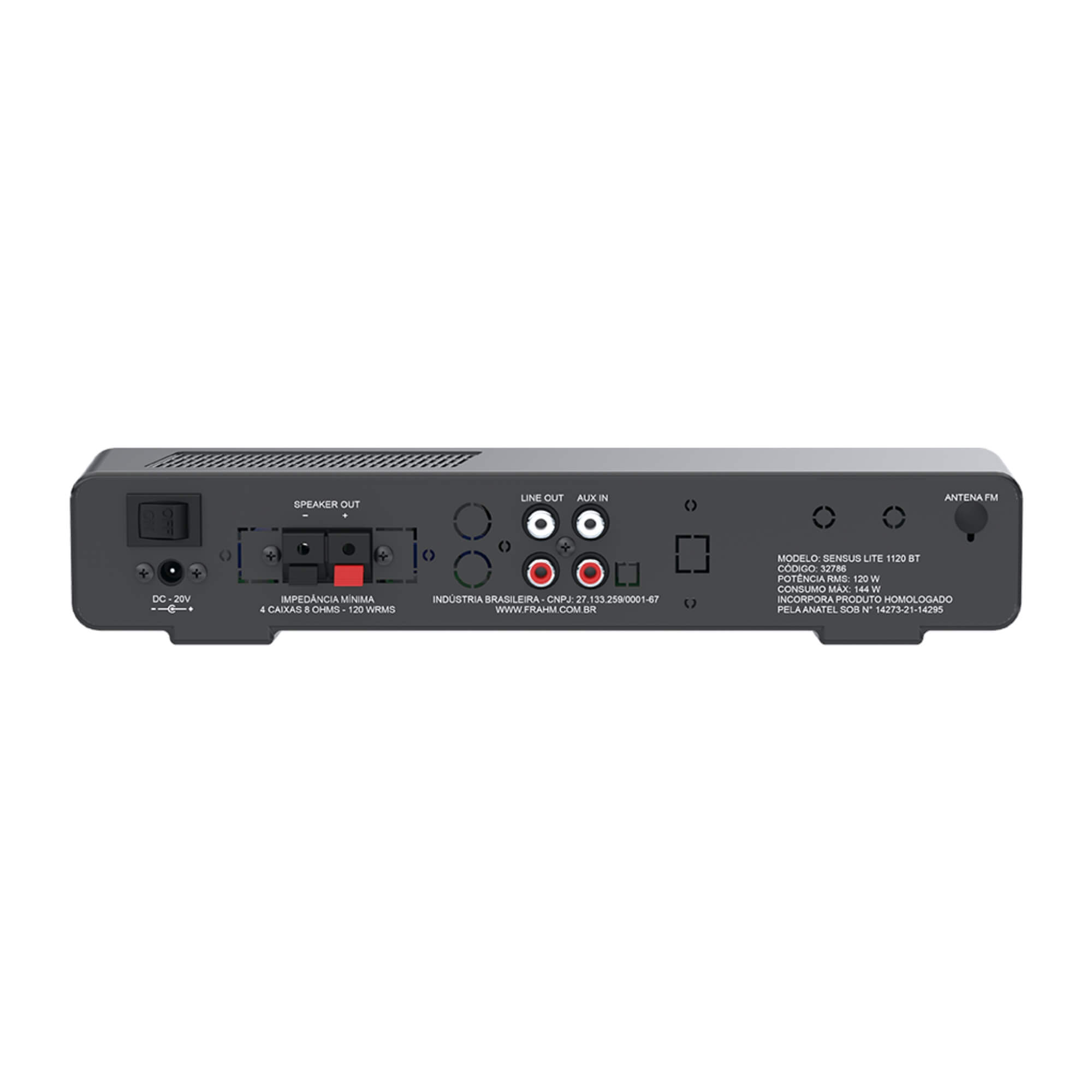 Amplificador Sensus Lite 1120 BT 120W Bluetooth USB FM Bivolt Frahm - 32786