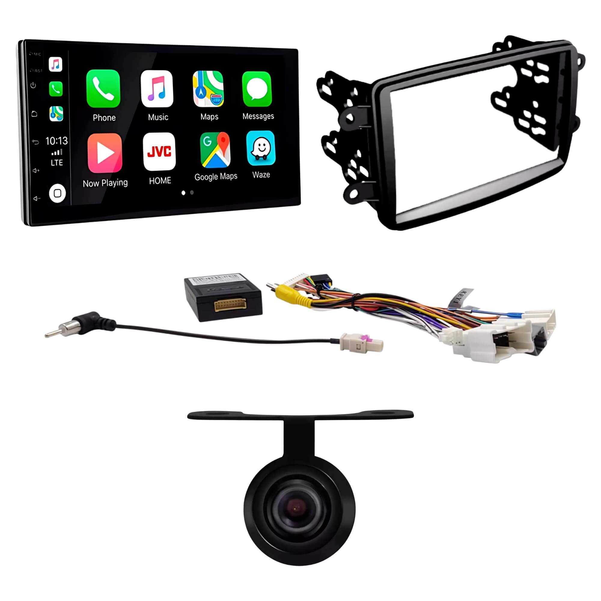 COMP Kit Multimídia + Moldura + Câmera de Ré para Duster Sandero Logan Captur Kwid 2011 até 2020