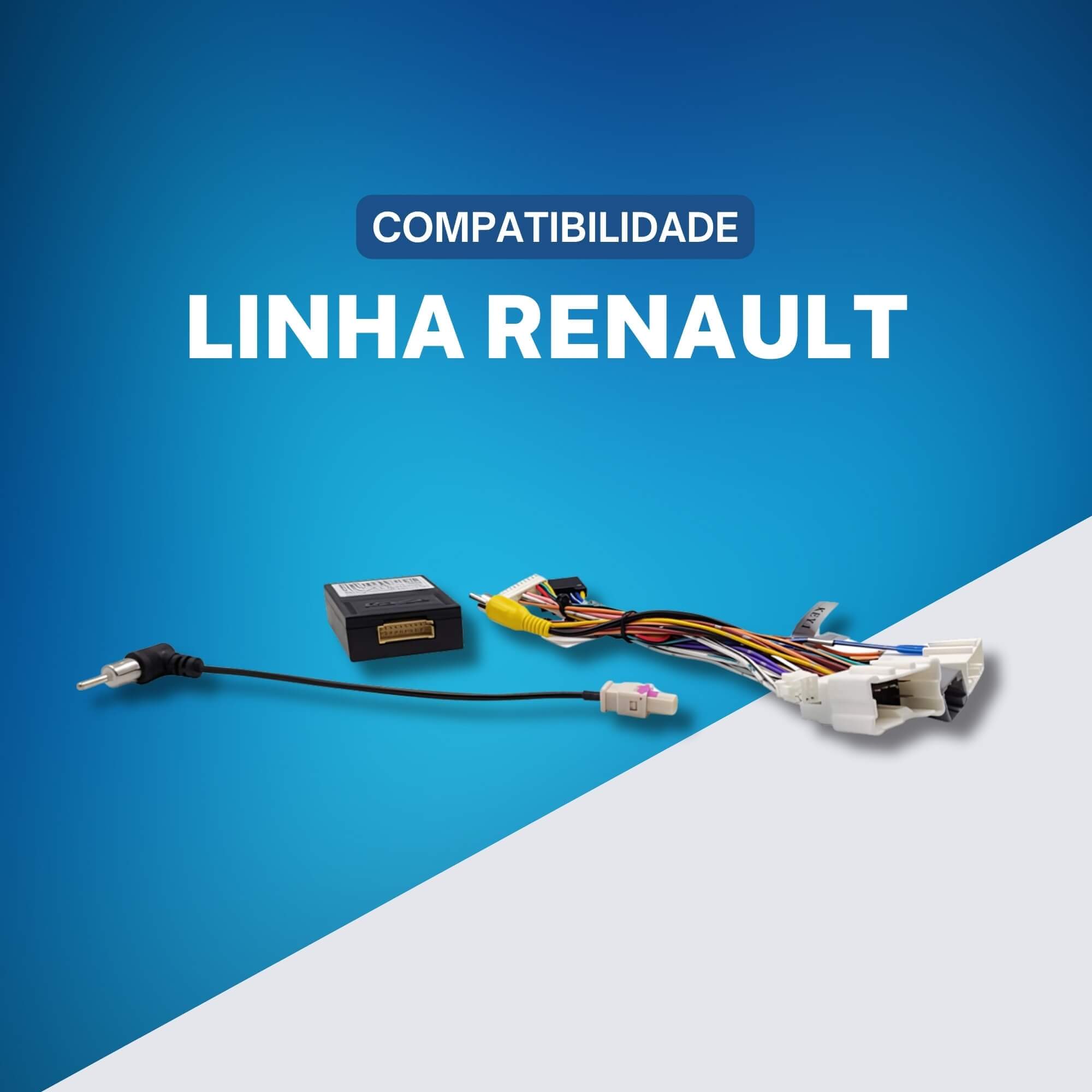 COMP Kit Multimídia + Moldura + Câmera de Ré para Duster Sandero Logan Captur Kwid 2011 até 2020