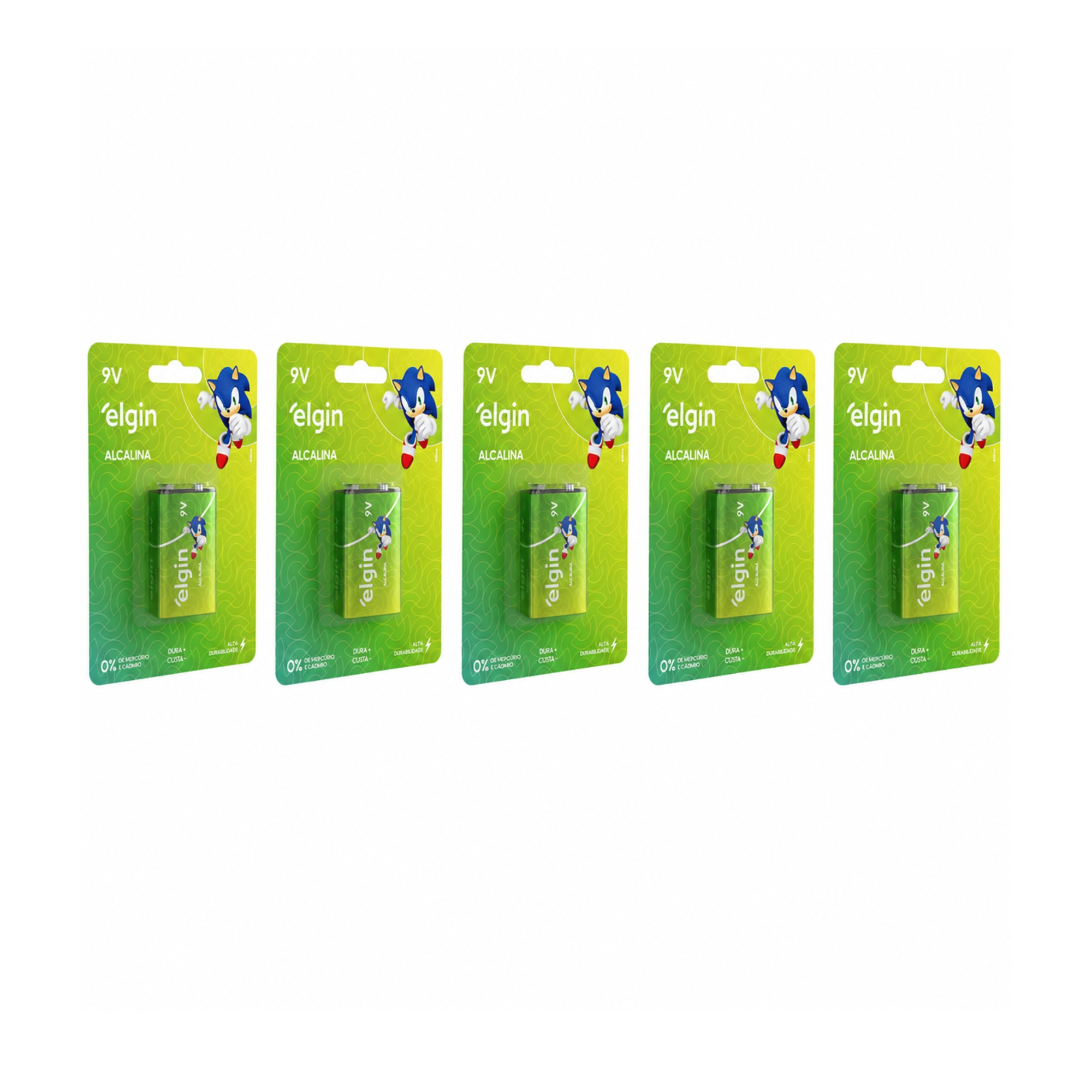 COMP Kit 5 Baterias Alcalina 9V Elgin - 000000082158