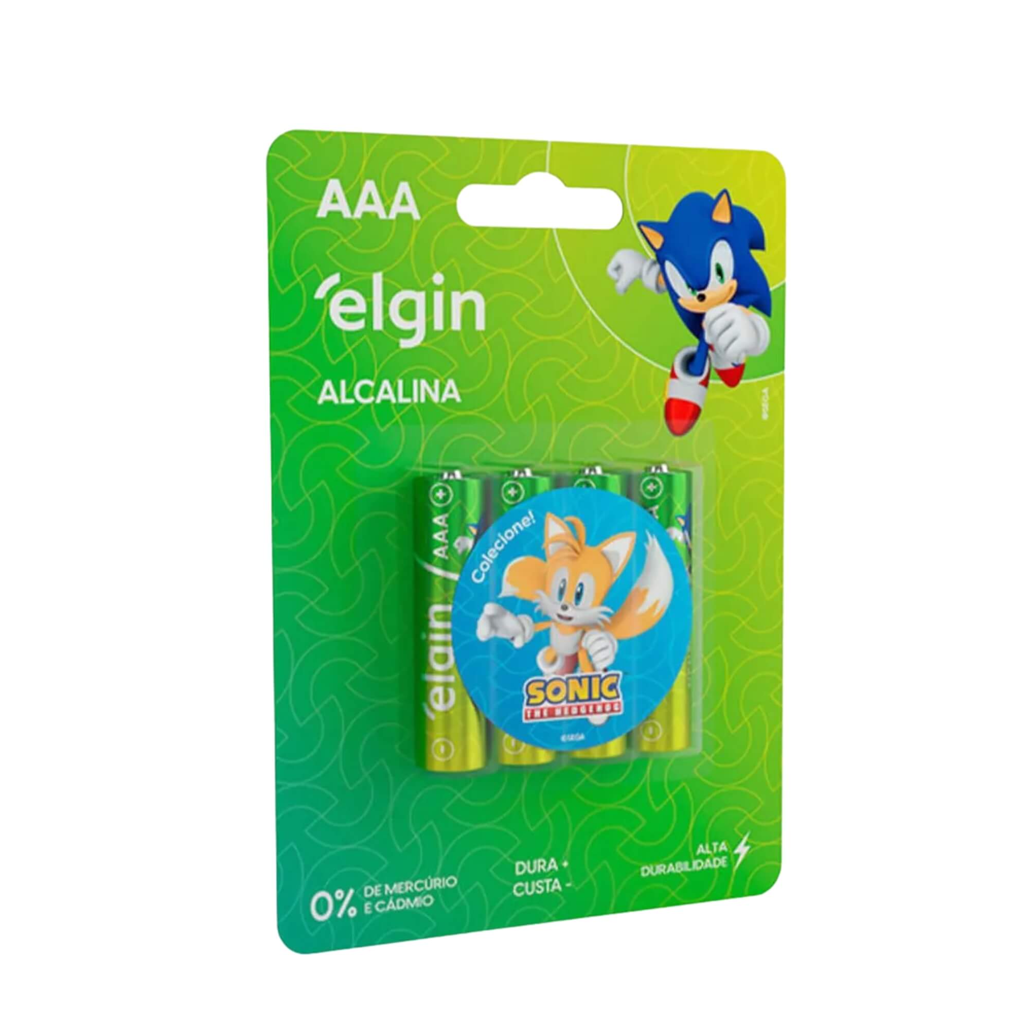 COMP Kit 8 Unidades Pilhas Alcalinas Elgin - 4 Pilhas AA Comum e 4 Pilhas Palito AAA