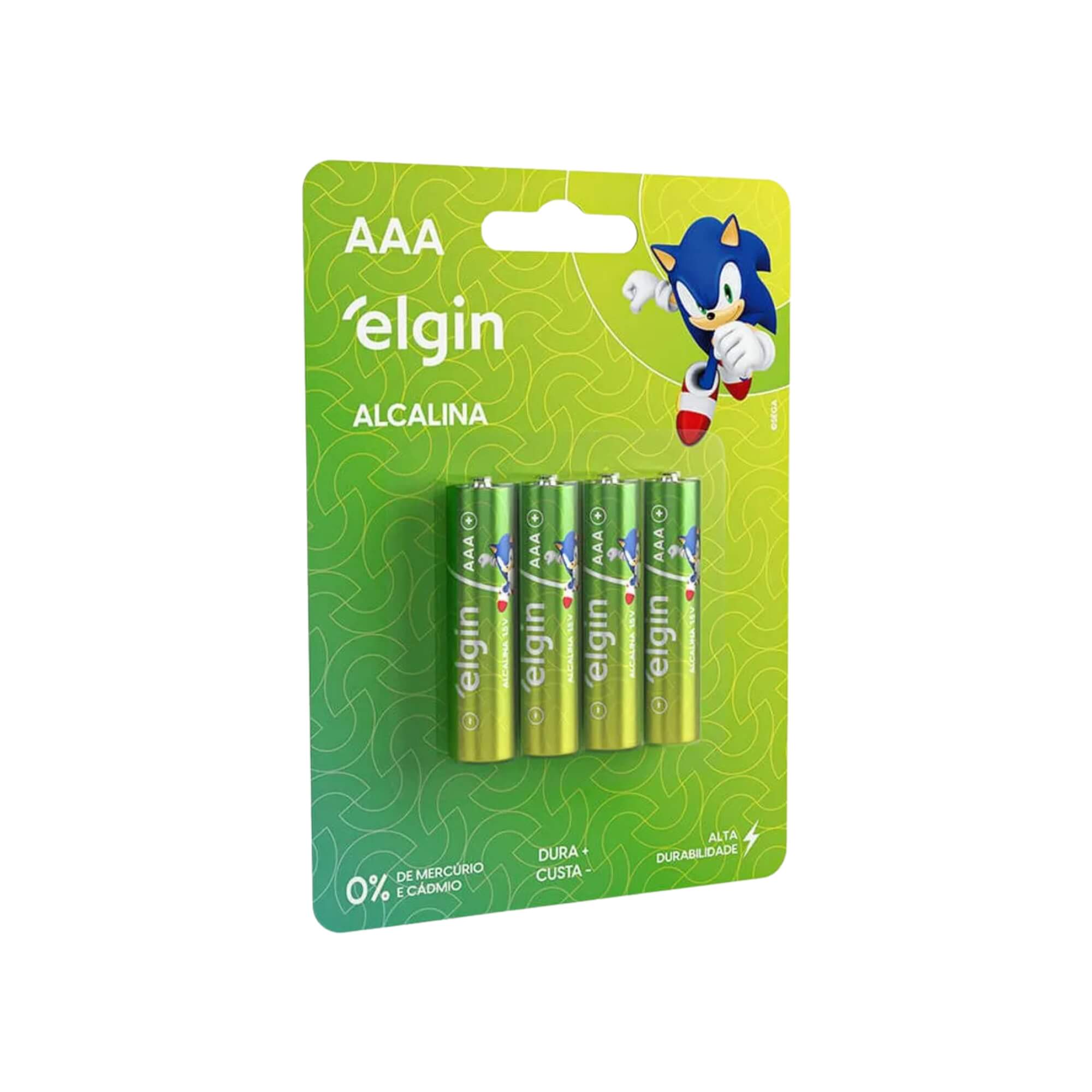 COMP Kit 8 Unidades Pilhas Alcalinas Elgin - 4 Pilhas AA Comum e 4 Pilhas Palito AAA
