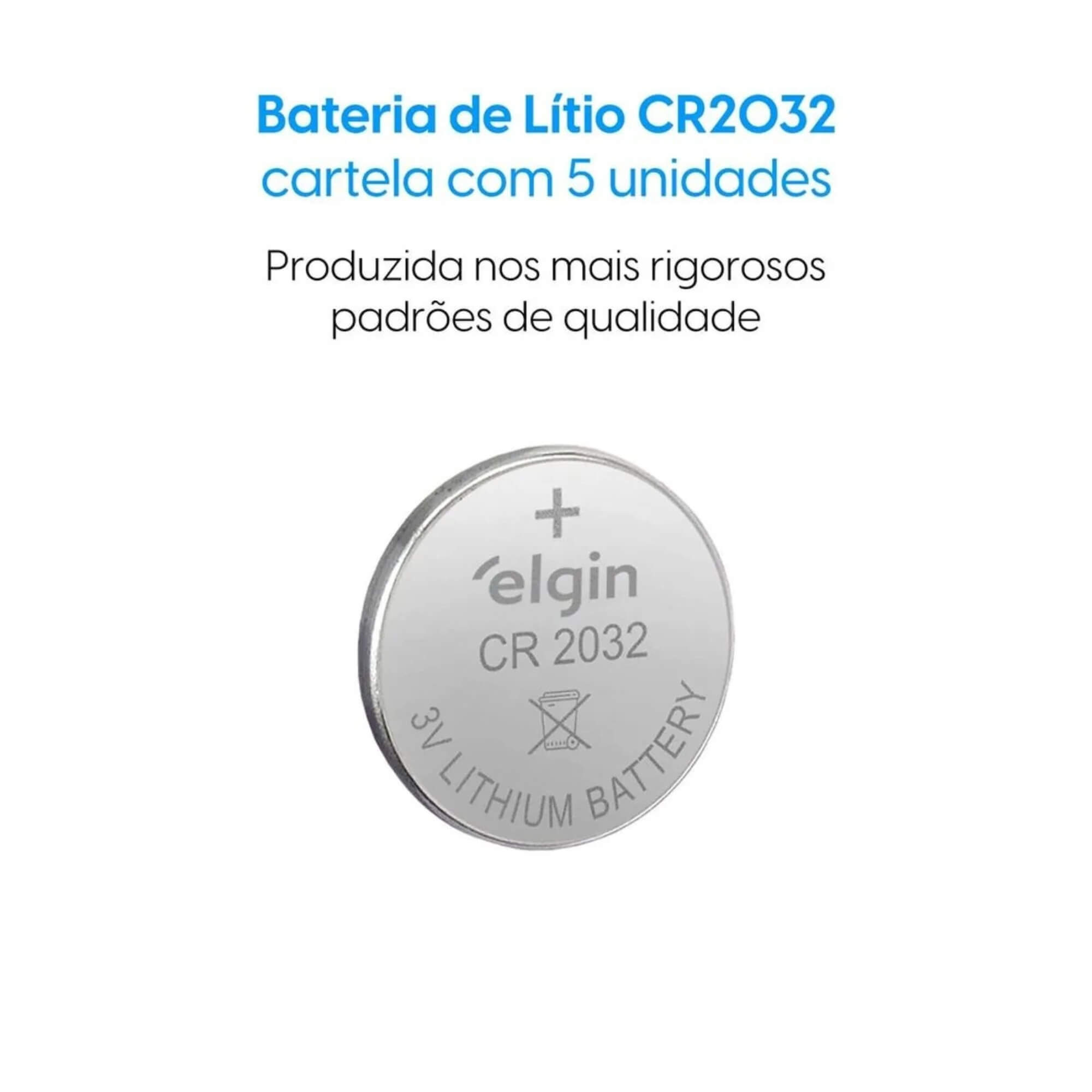 COMP Kit 10 cartelas de Bateria de Lítio CR2032 - Cartela com 5 Unidades Elgin