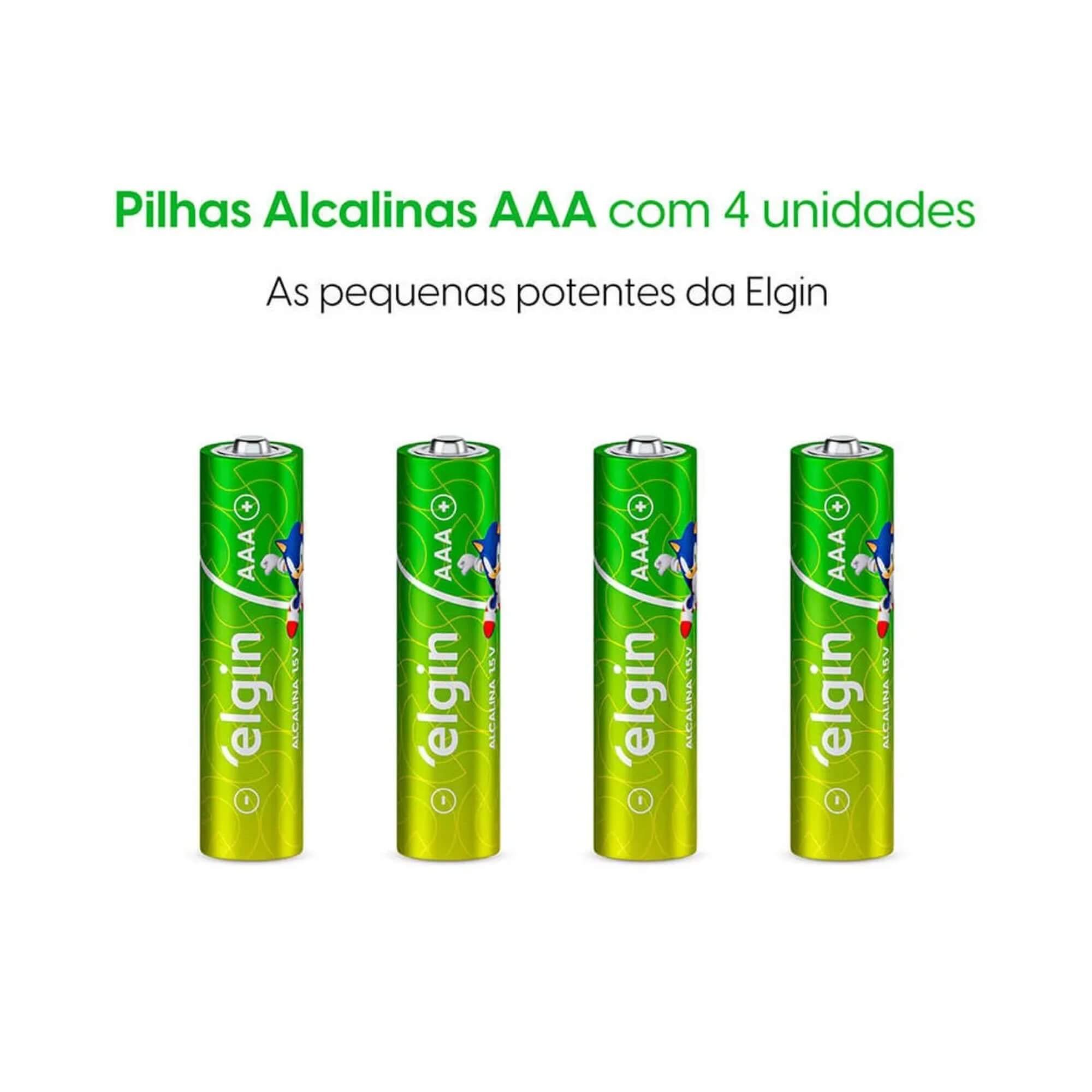 COMP Kit 5 Blister com 4 Unidades de Pilhas Palito Alcalinas AAA - Elgin