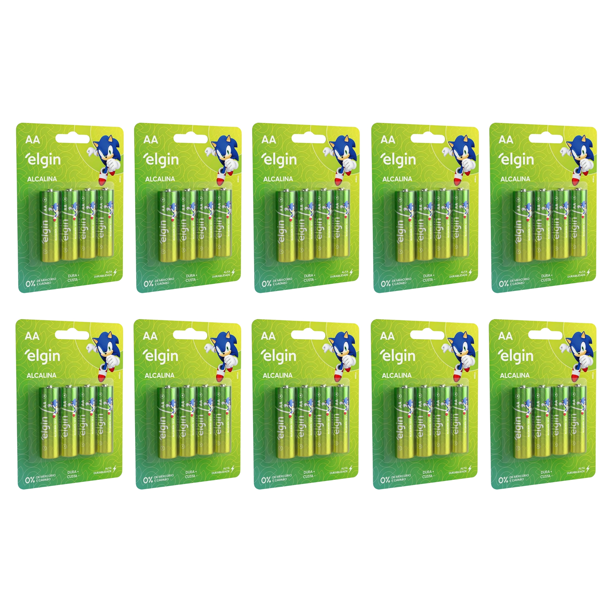 COMP Kit 10 Blister com 4 Pilhas Alcalinas AA Comum - Elgin