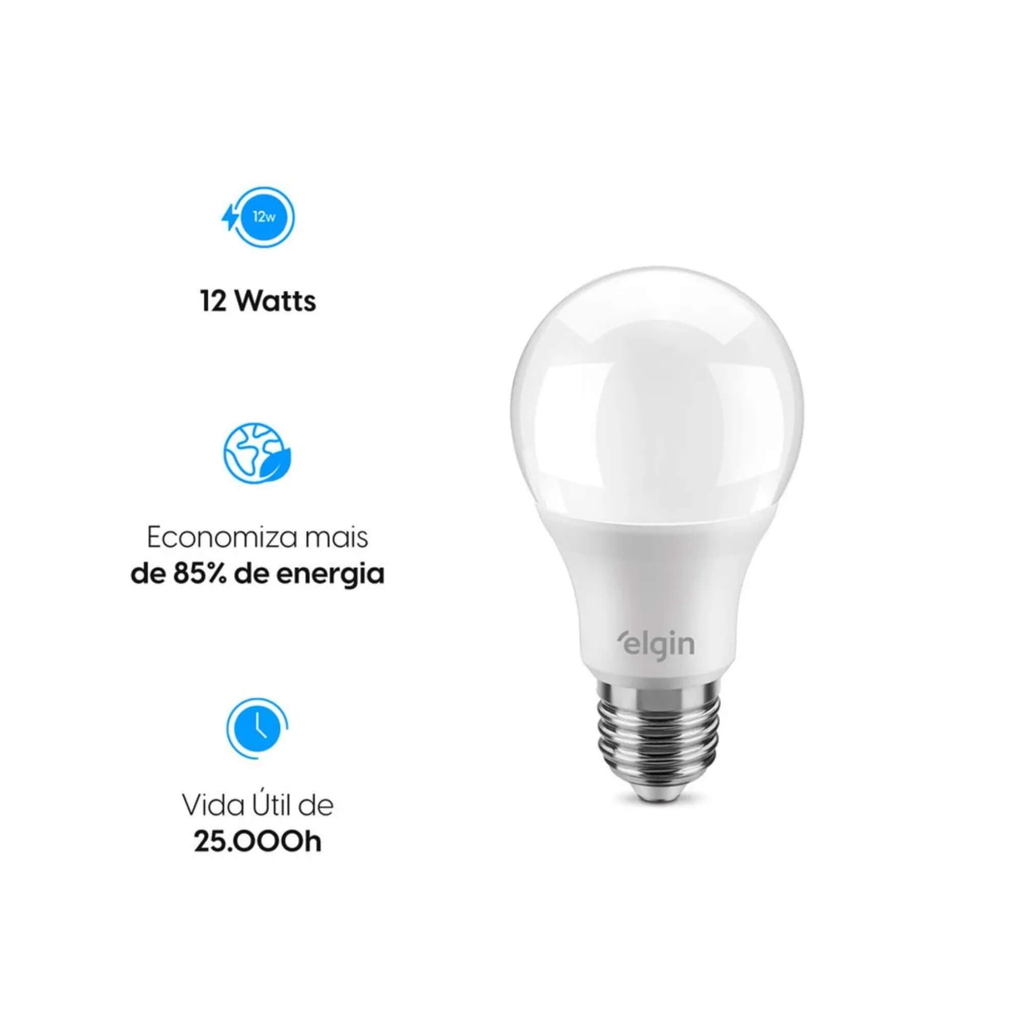 COMP Kit 10 Lâmpadas Led 12W 6.500K Bivolt Elgin - 48BLED2F12YU