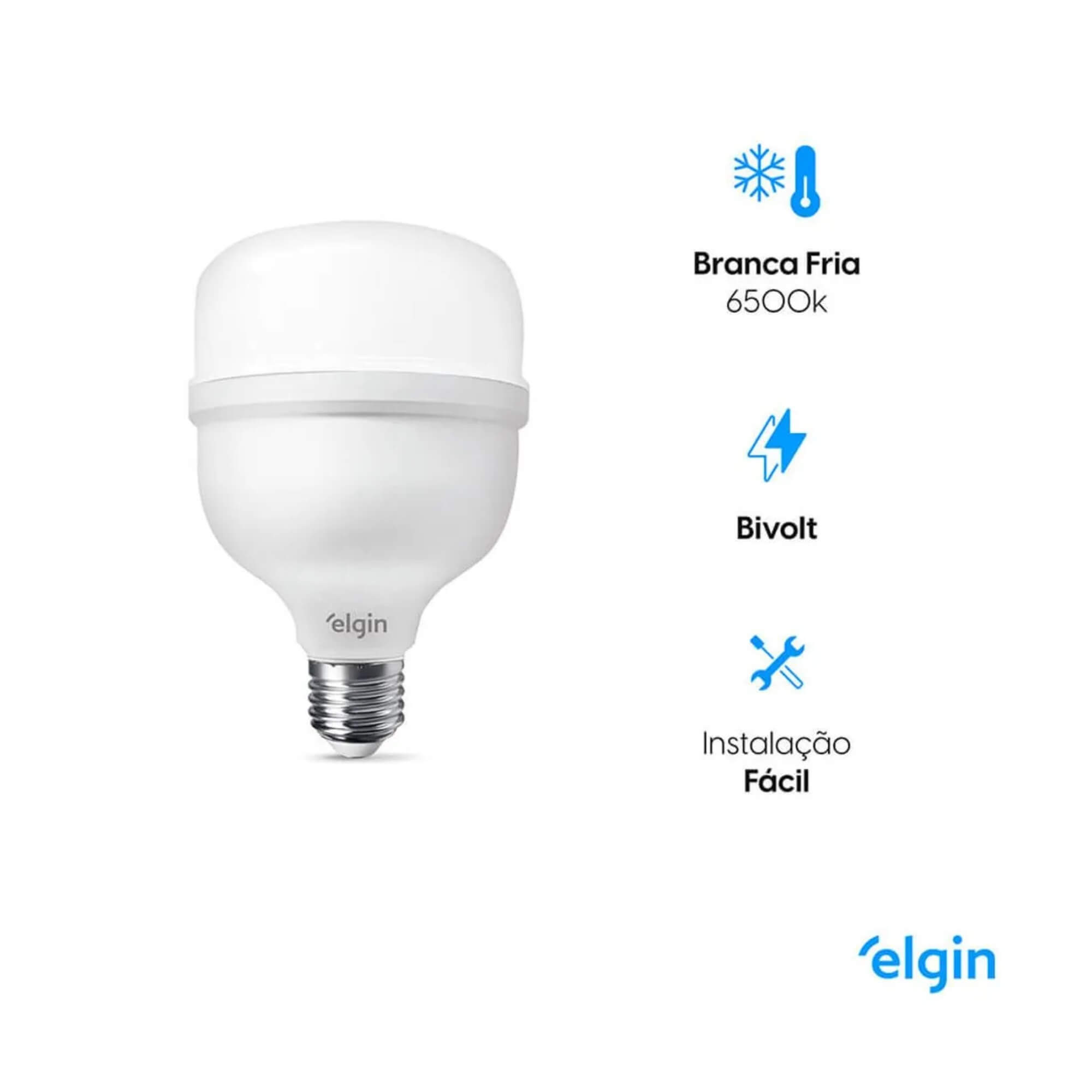 COMP Kit 4 Lâmpadas LED Super Bulbo 50W 6.500K Bivolt Elgin - 48LSB50FLD00