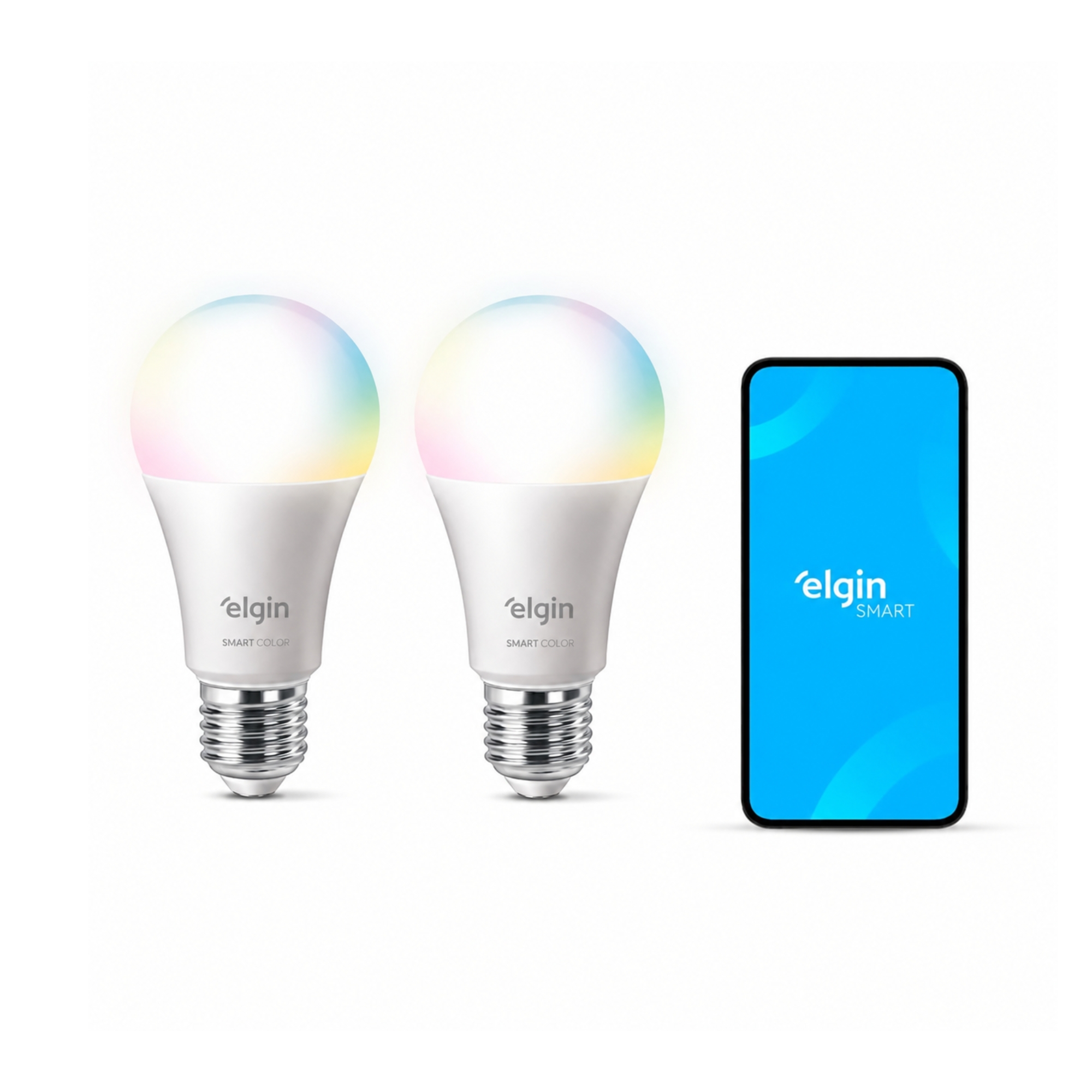 COMP Kit 2 Lâmpadas Smart Led A60 10W Compatível com Alexa e Google Home Bivolt Elgin - 48BLEDWIFI00