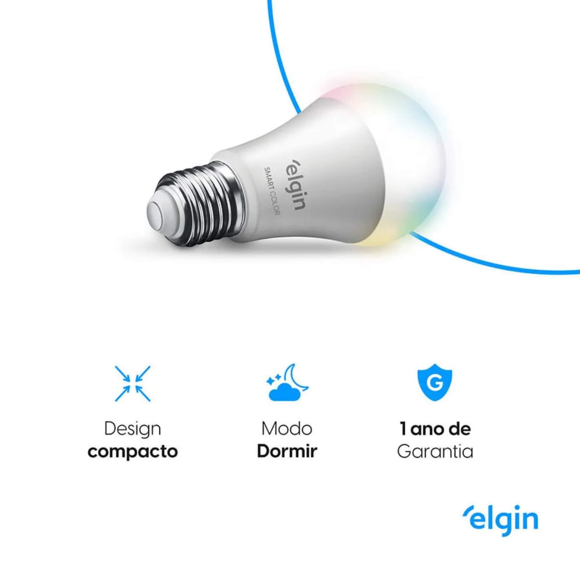 COMP Kit 2 Lâmpadas Smart Led A60 10W Compatível com Alexa e Google Home Bivolt Elgin - 48BLEDWIFI00