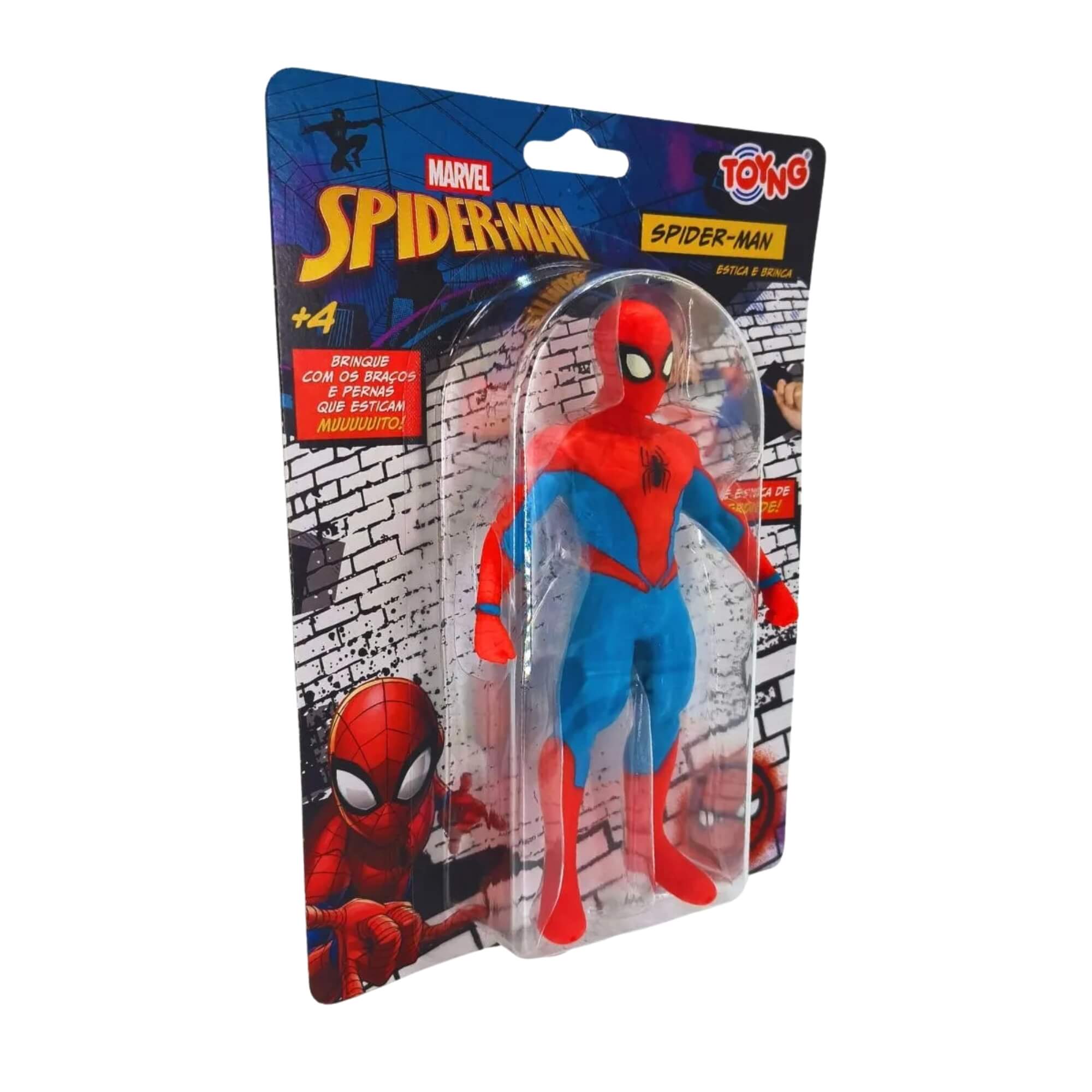 Boneco que Estica Homem Aranha Spider-Man Marvel Flexível Sensorial Toyng - 059212