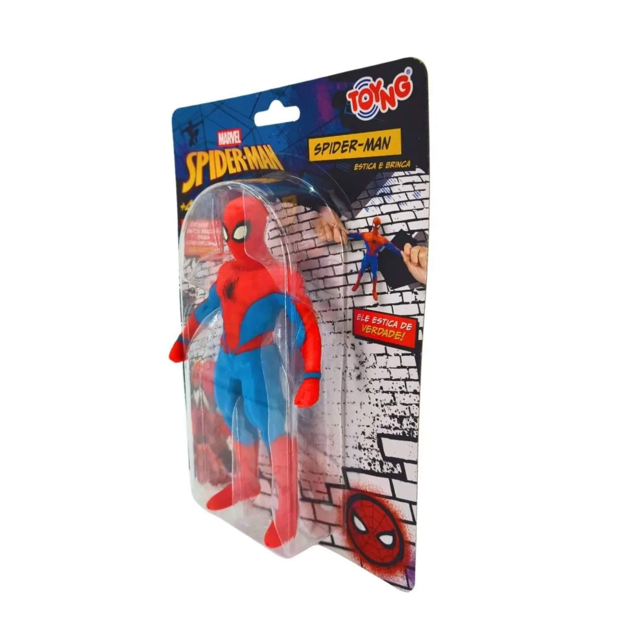 Boneco que Estica Homem Aranha Spider-Man Marvel Flexível Sensorial Toyng - 059212