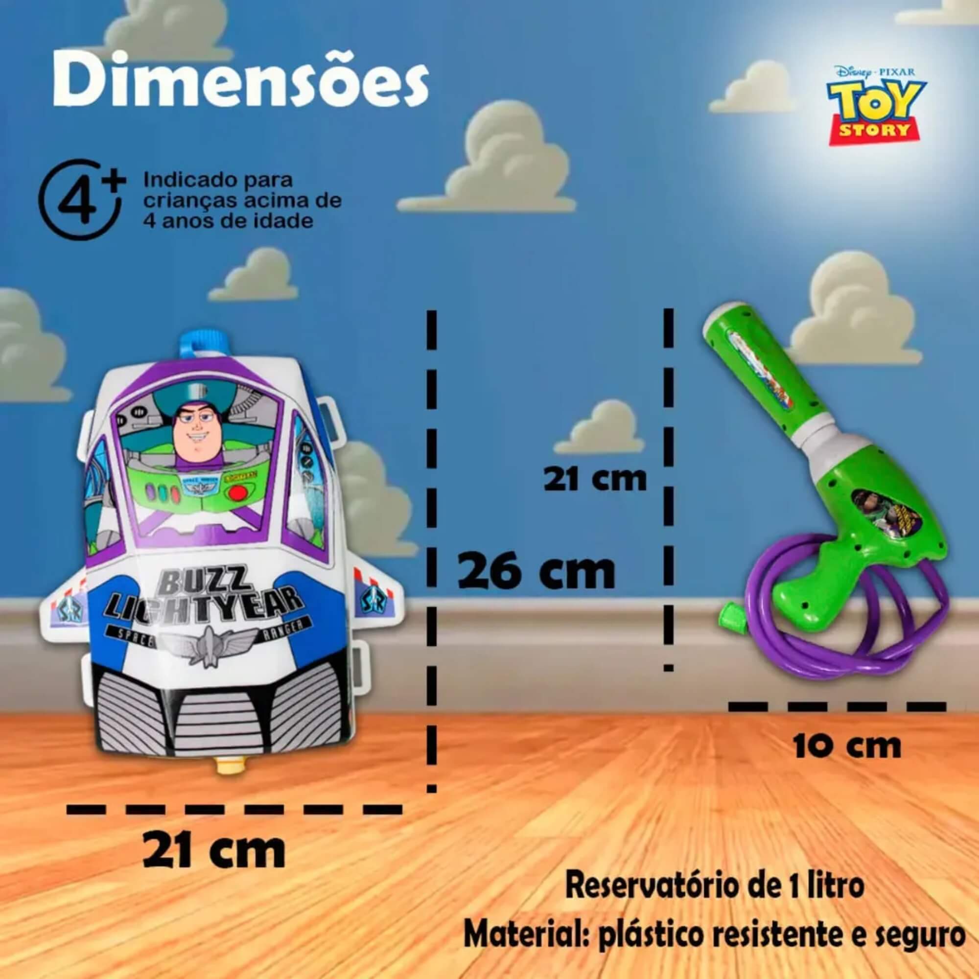 Brinquedo Mochila Lança Água Toy Story Buzz Toyng - 059784
