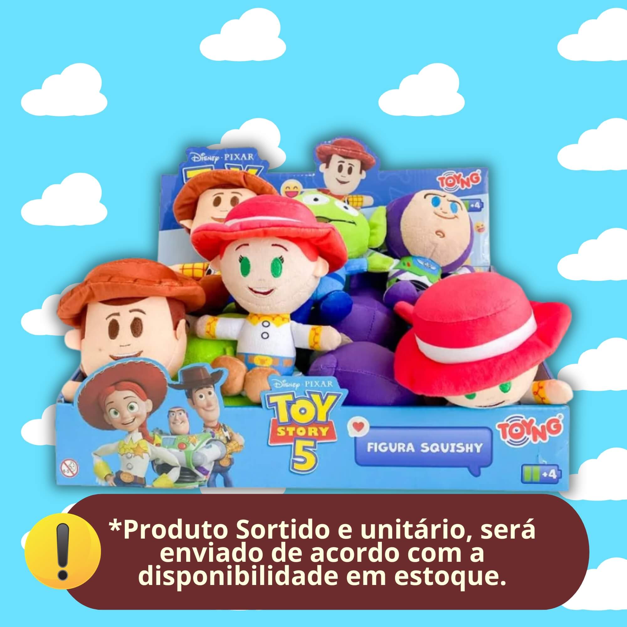 Boneco de Pelúcia Personagens Disney Toy Story Sortido e Unitário Toyng - 059982