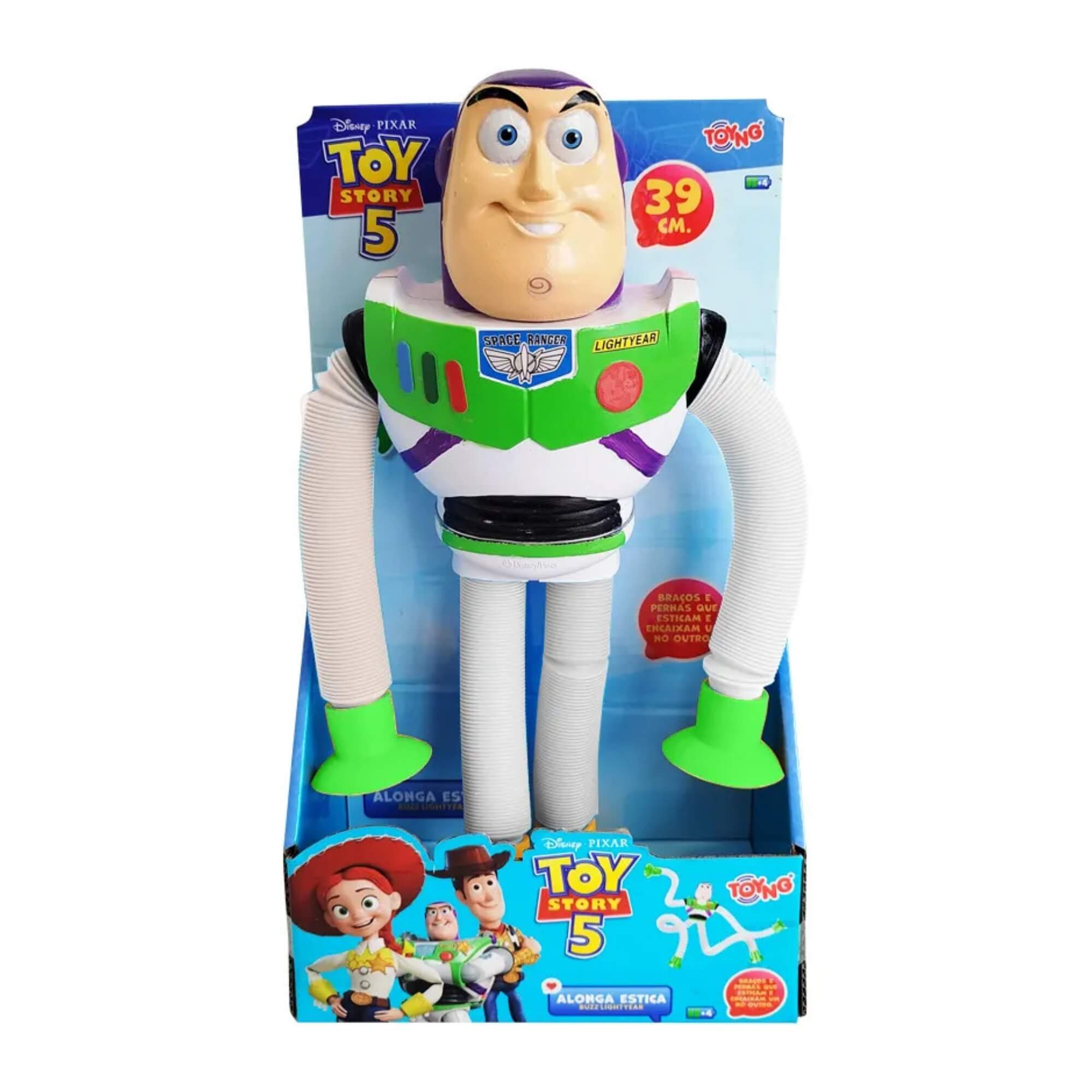 Boneco Fléxivel Alonga e Estica Disney Toy Story 5 Buzz Lightyear 39Cm Toyng - 060136