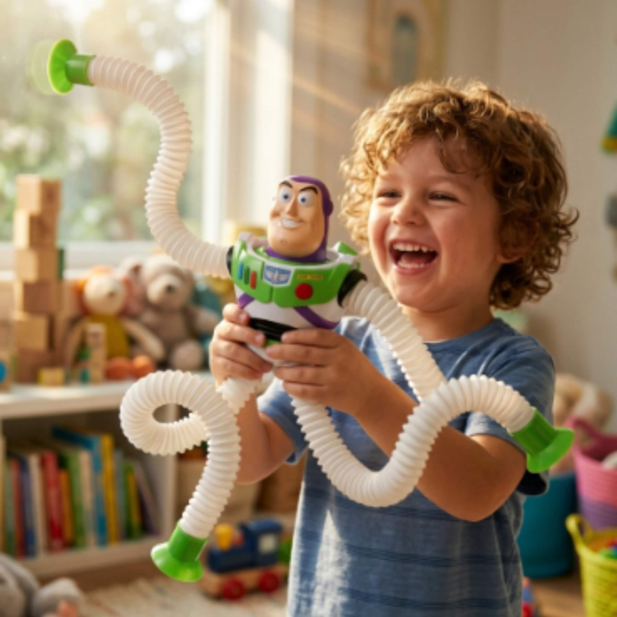 Boneco Fléxivel Alonga e Estica Disney Toy Story 5 Buzz Lightyear 39Cm Toyng - 060136