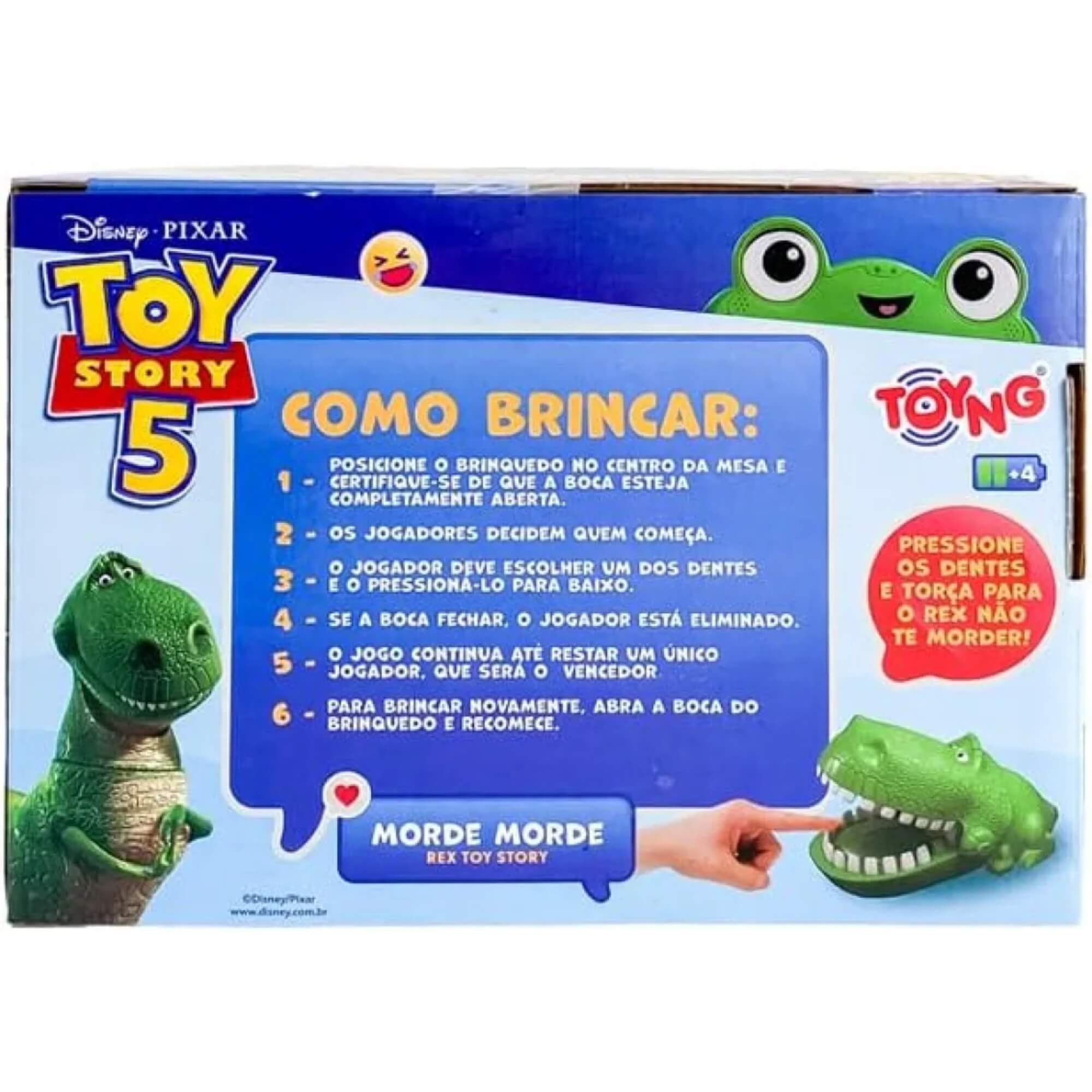 Brinquedo Infantil Jogo Mordida Feroz Rex Disney Toy Story 5 Toyng - 060235