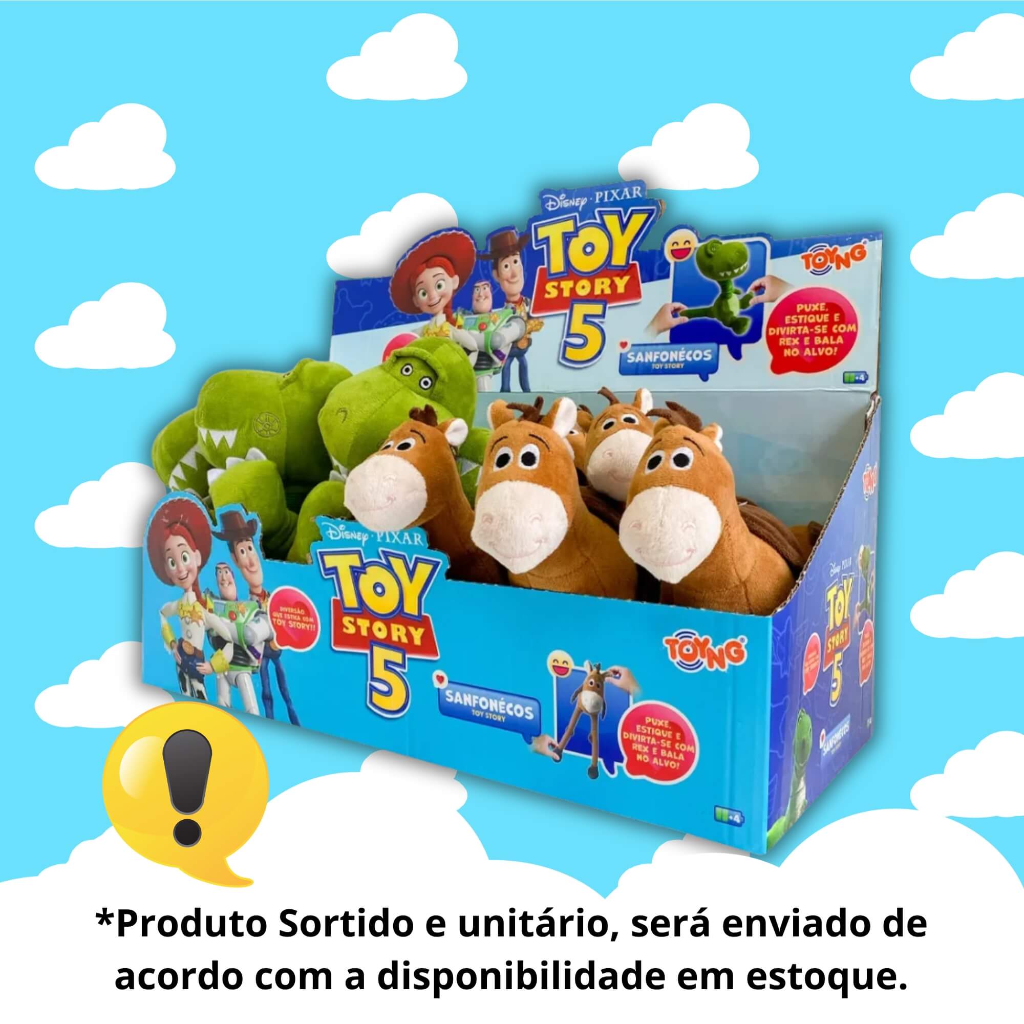 Pelúcia Flexível Disney Pixar Toy Story Sortido e Unitário Toyng - 065086