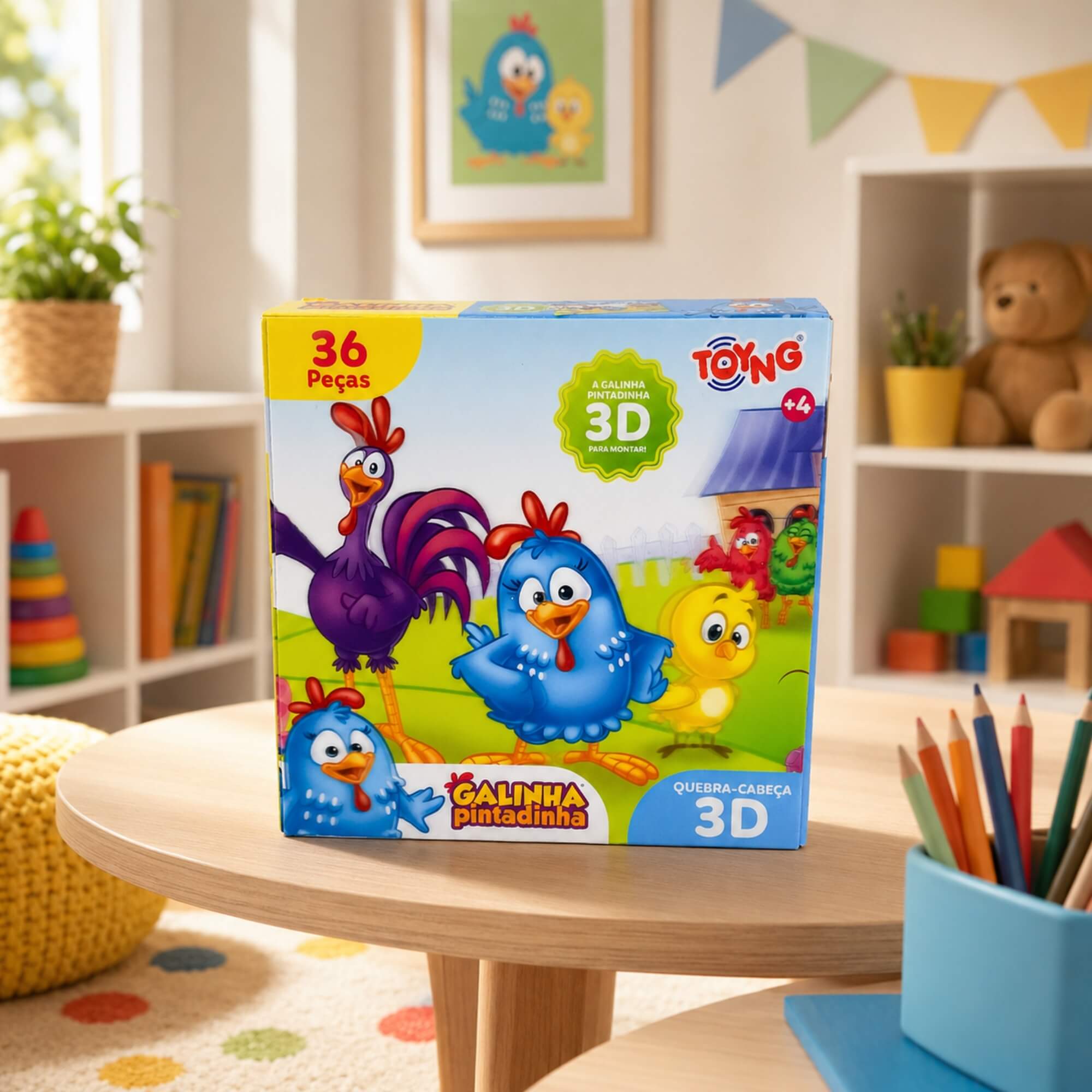 Quebra-Cabeça 3D Lenticular Galinha Pintadinha c/ 36 Peças Toyng - 065471