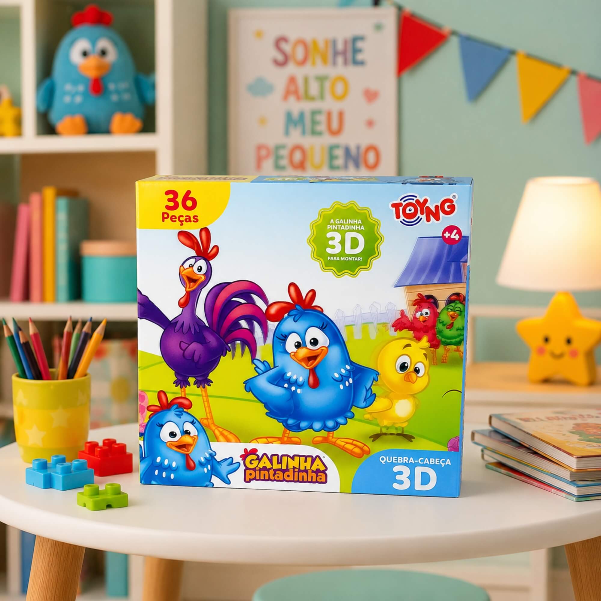 Quebra-Cabeça 3D Lenticular Galinha Pintadinha c/ 36 Peças Toyng - 065471