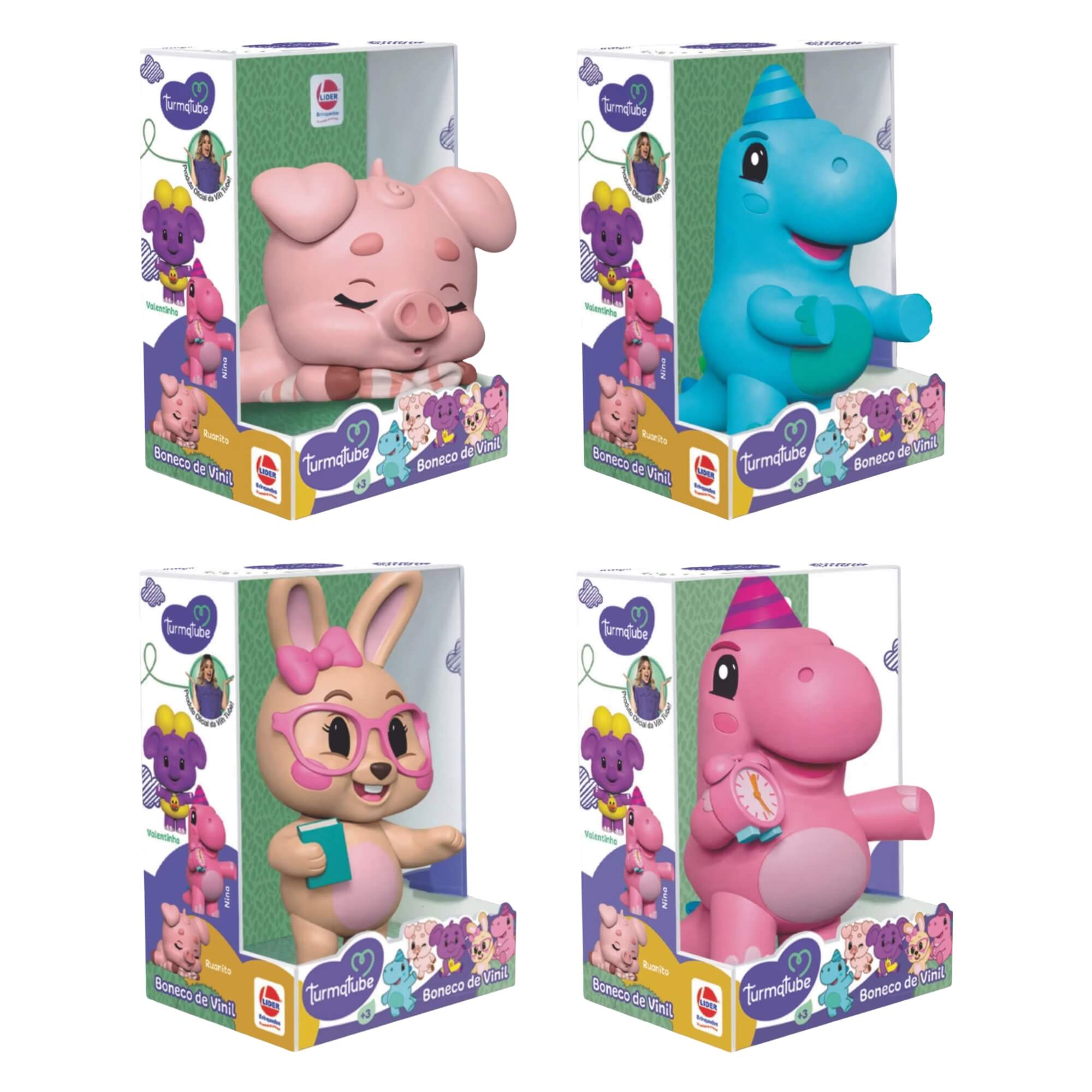 COMP Kit Boneco Infantil TurmaTube Colecionável 16cm Líder