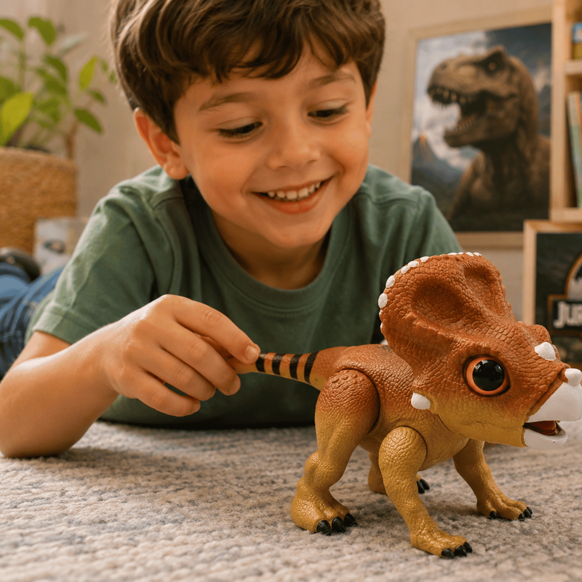 COMP Kit Dinossauros Dolores e Triceratops 30cm Jurassic World Mimo Toys