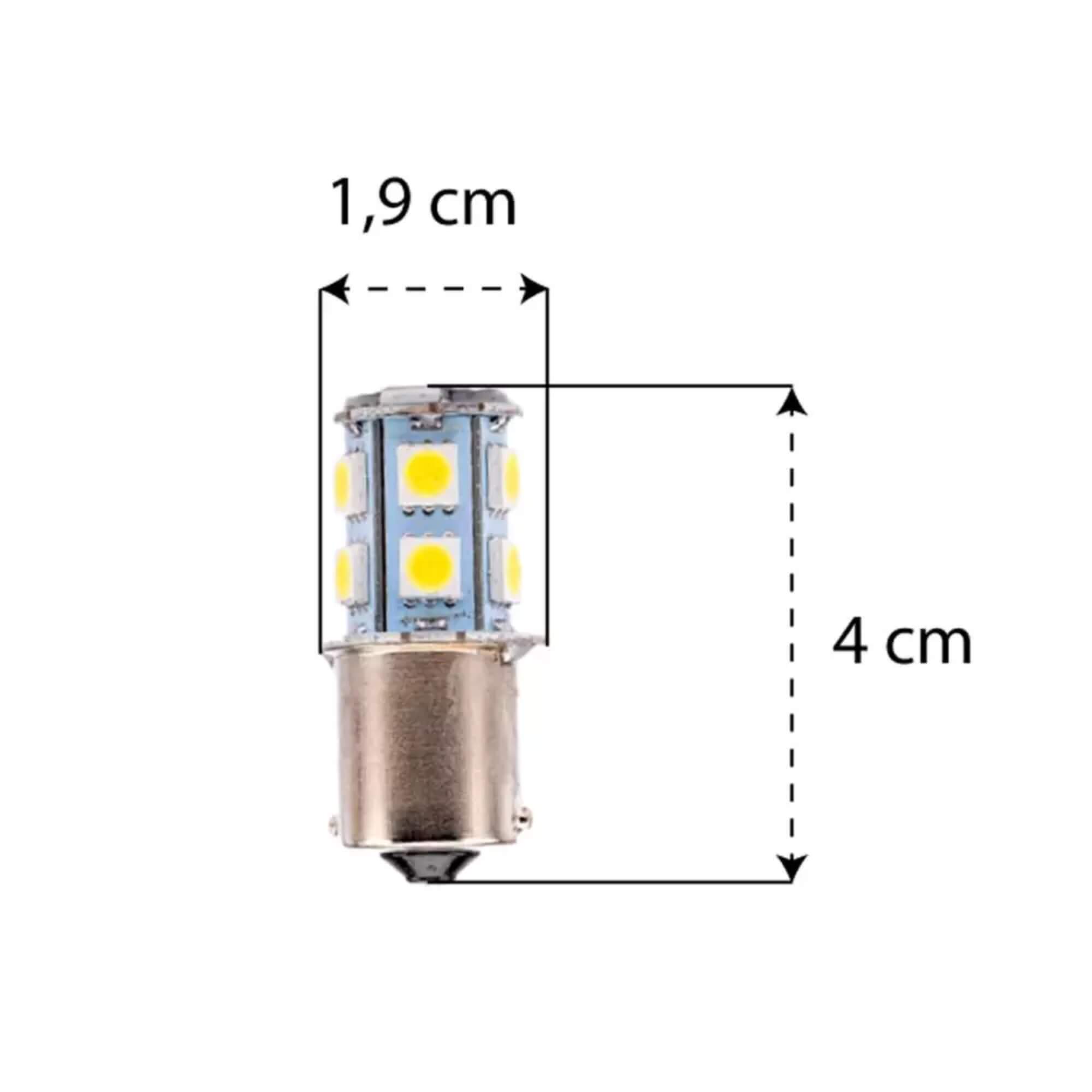 COMP Kit 5 Lâmpadas LED 1141 Ba15S-5050-13SMD 1 Polo 12V 6000k Tarponn