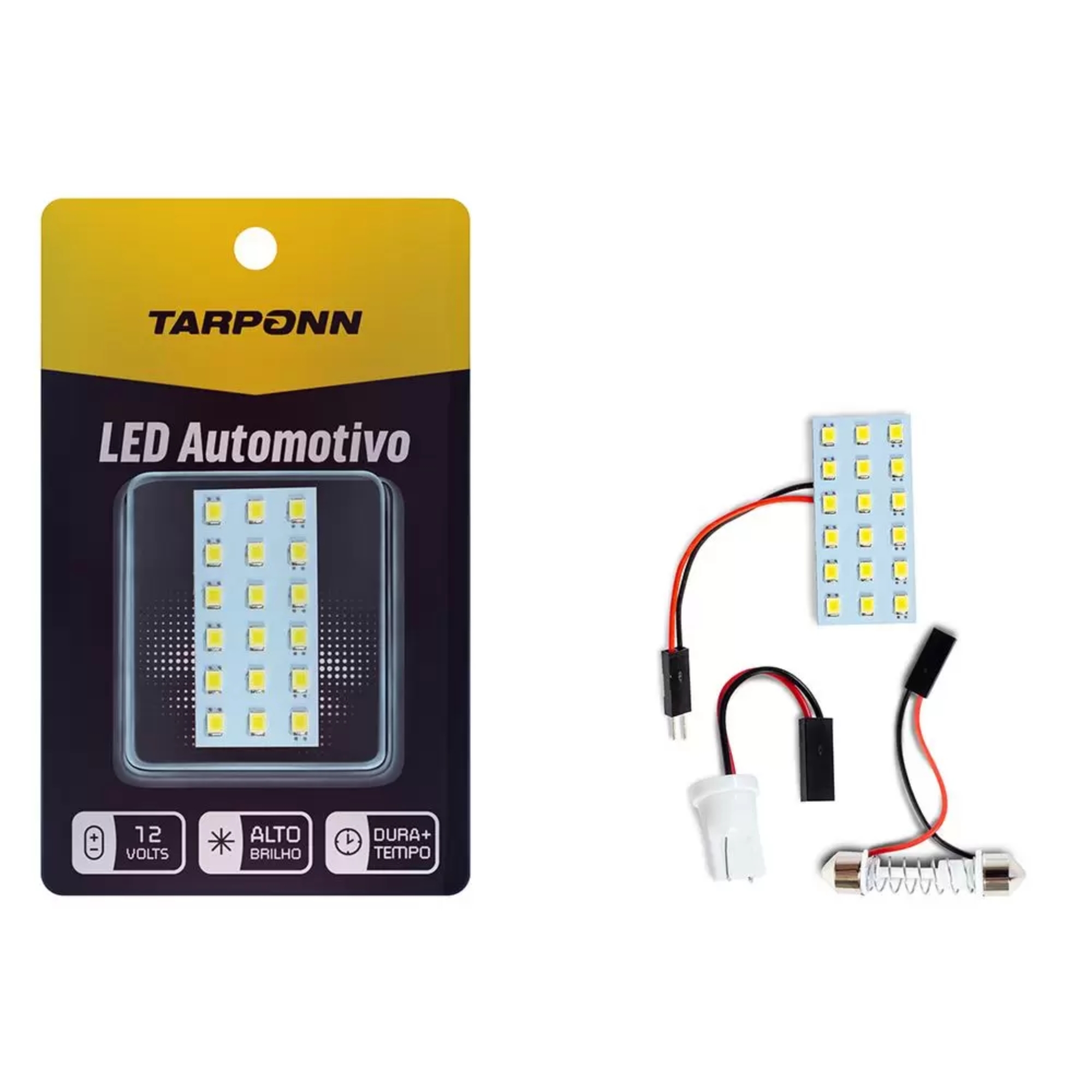 COMP kit 10 Lâmpadas LED Placa Torpedo F-3528-18SMD com 2 Conectores Tarponn - TP-5018
