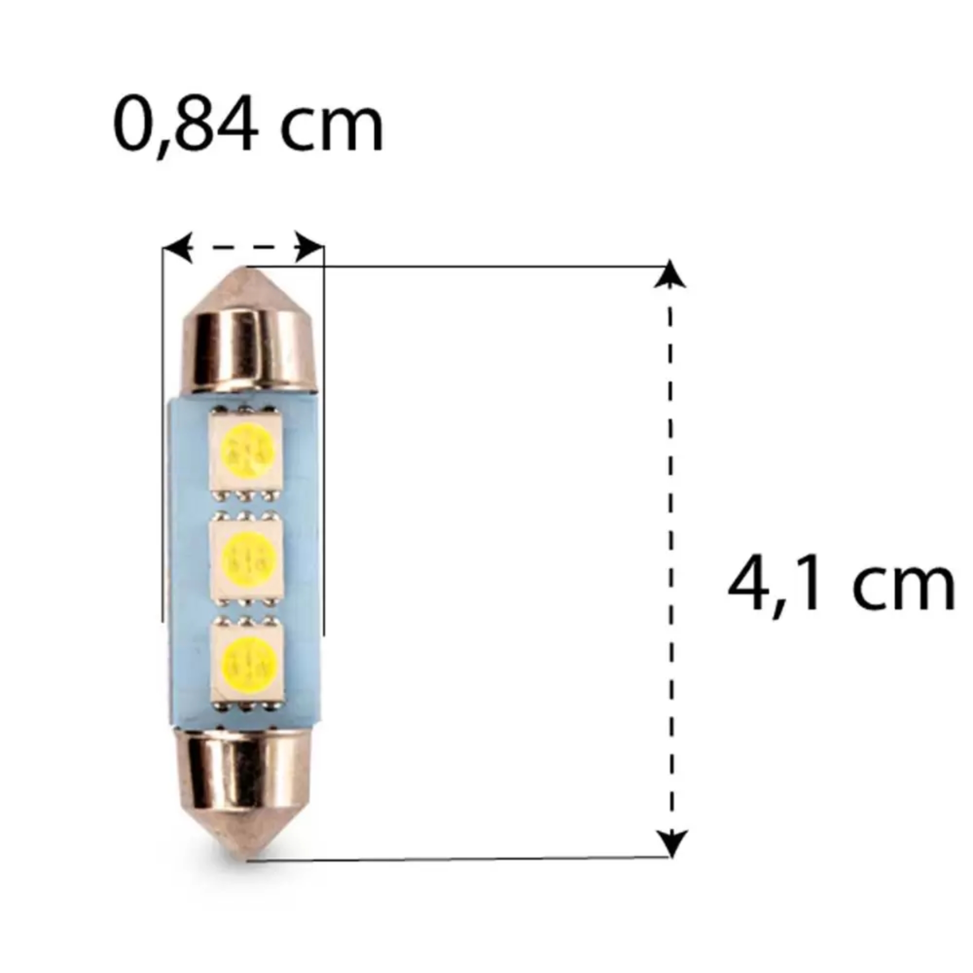 COMP Kit 10 lâmpadas LED SJ-5050-3SMD-41MM 12v 6000k  Tarponn - TP-5319
