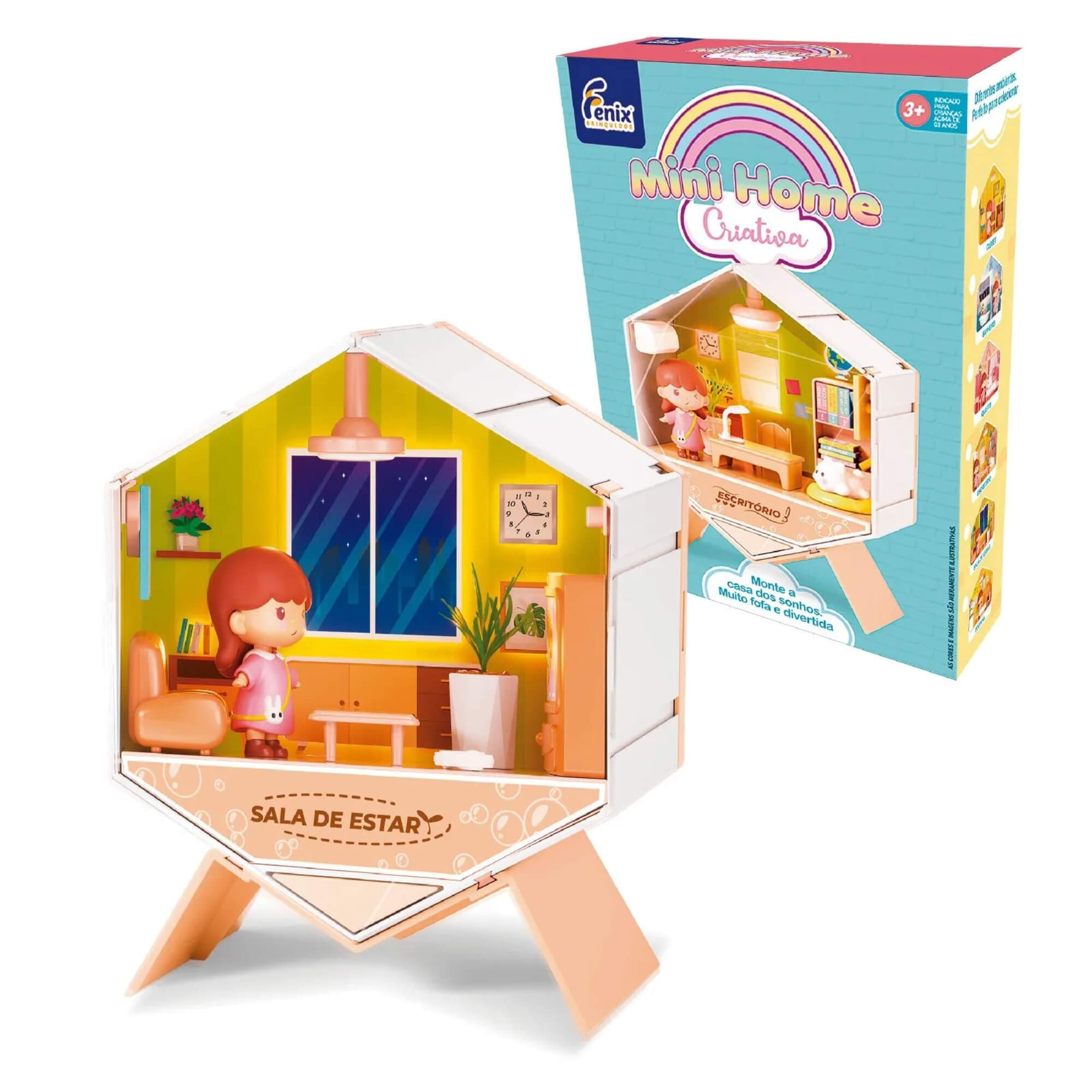 COMP Kit Mini Home Criativa Casinhas Cozinha Sala Escritório Quarto Banheiro Closet Fenix