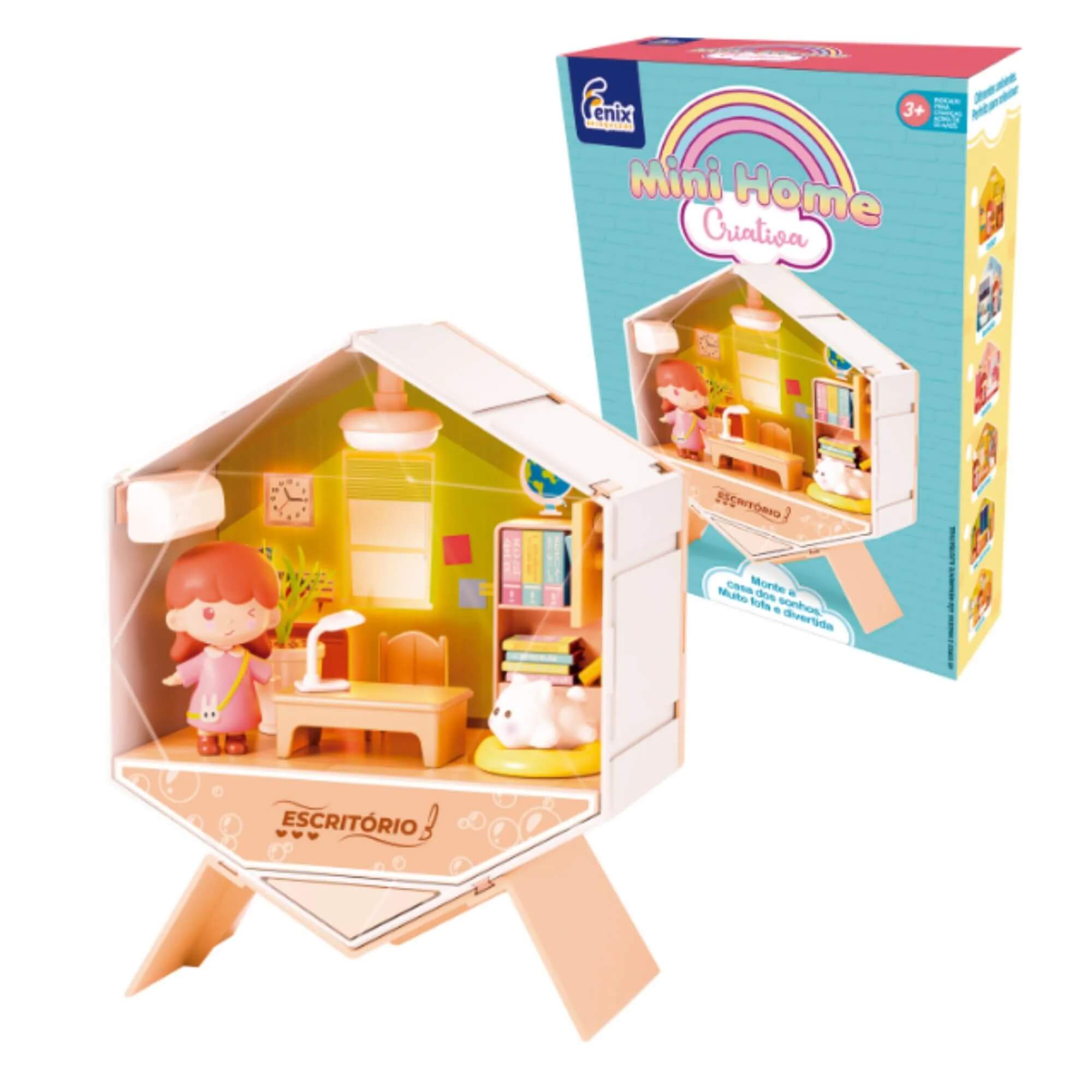 COMP Kit Mini Home Criativa Casinhas Cozinha Sala Escritório Quarto Banheiro Closet Fenix