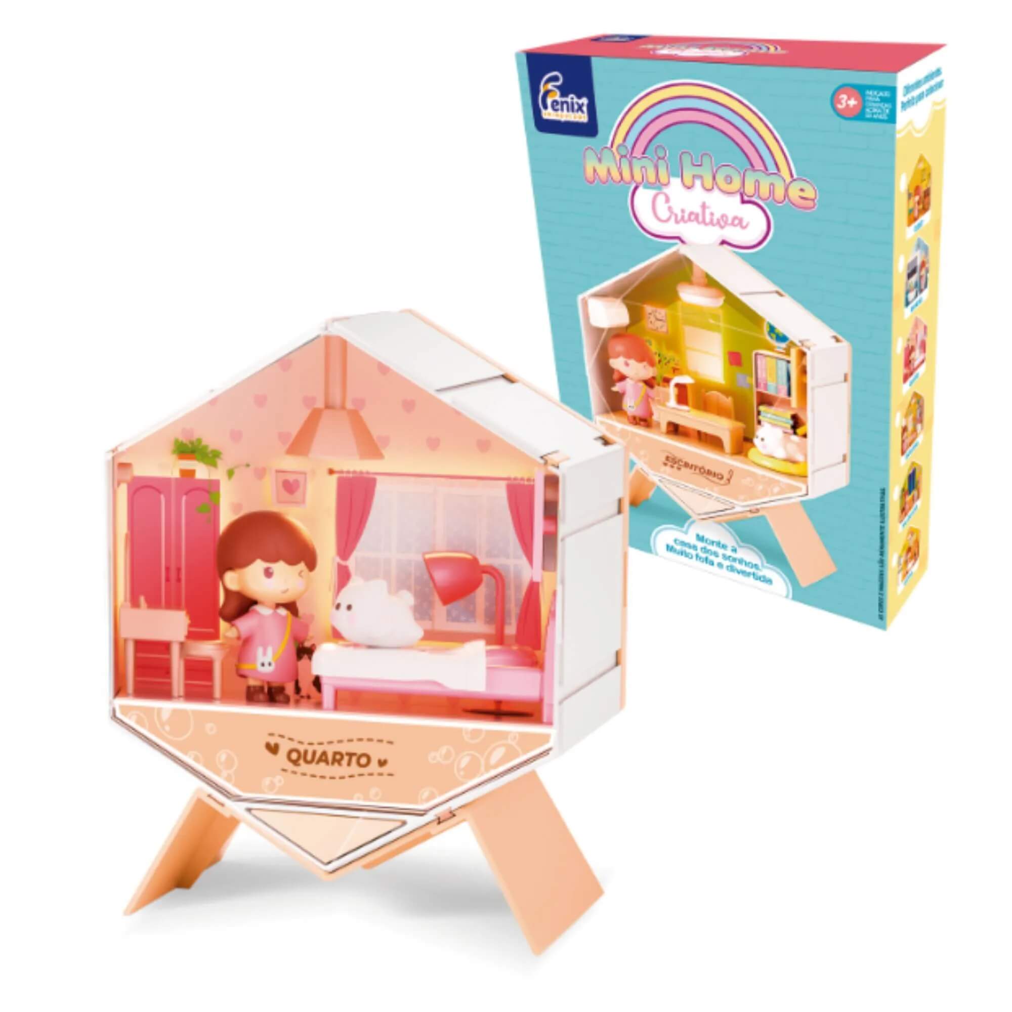 COMP Kit Mini Home Criativa Casinhas Cozinha Sala Escritório Quarto Banheiro Closet Fenix