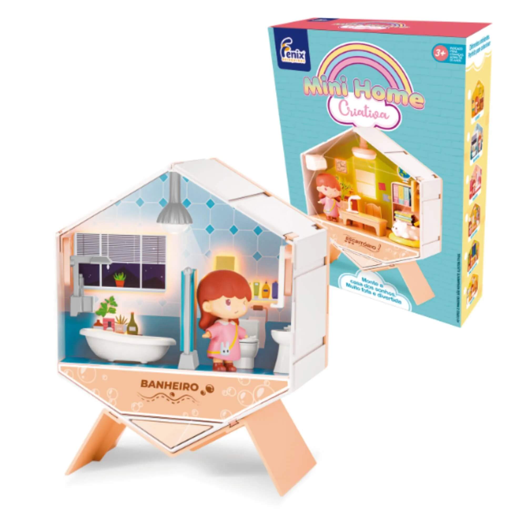 COMP Kit Mini Home Criativa Casinhas Cozinha Sala Escritório Quarto Banheiro Closet Fenix