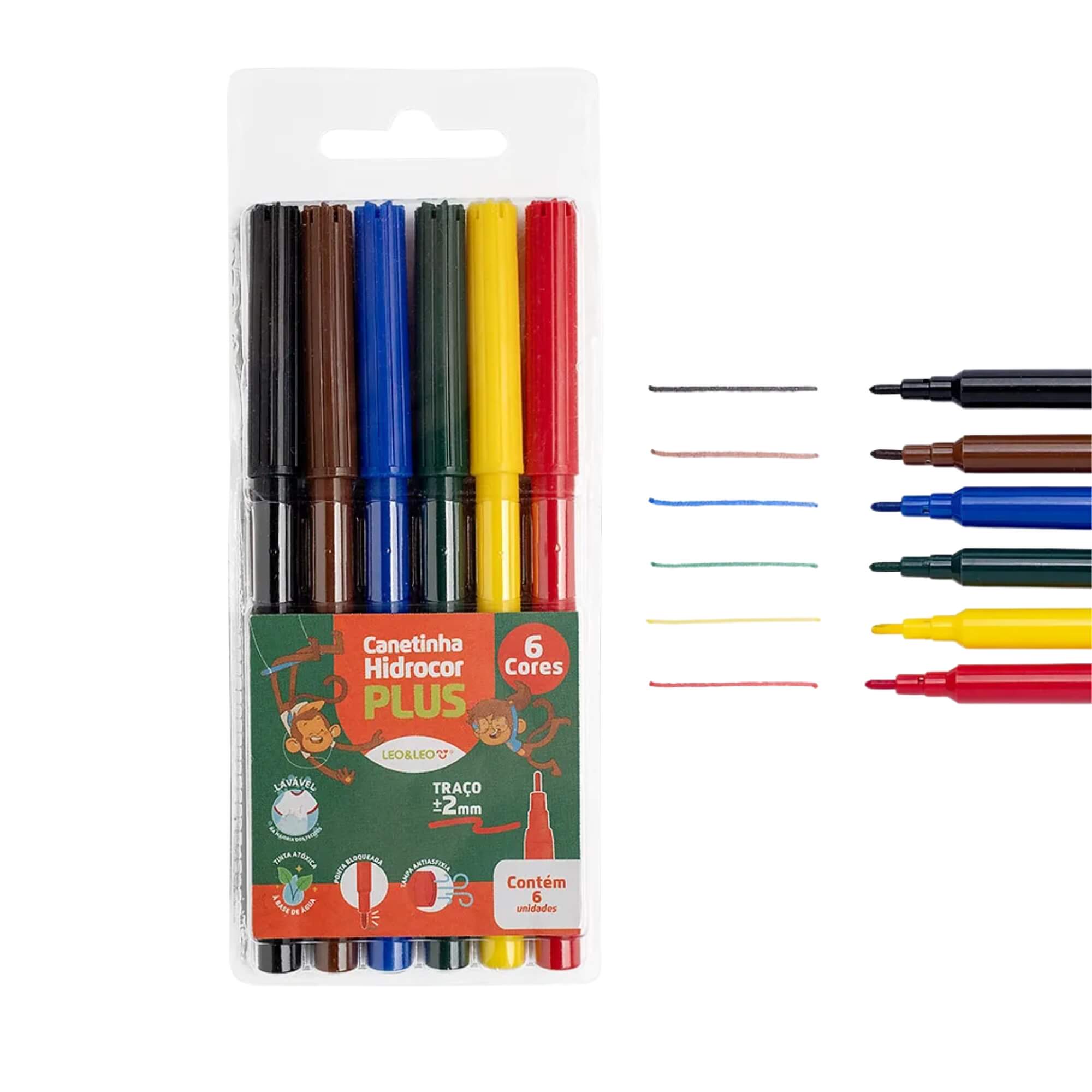 COMP Kit 2 Estojos de Canetinhas Hidrocor 06 Cores Plus Leo&Leo Leonora - 4694