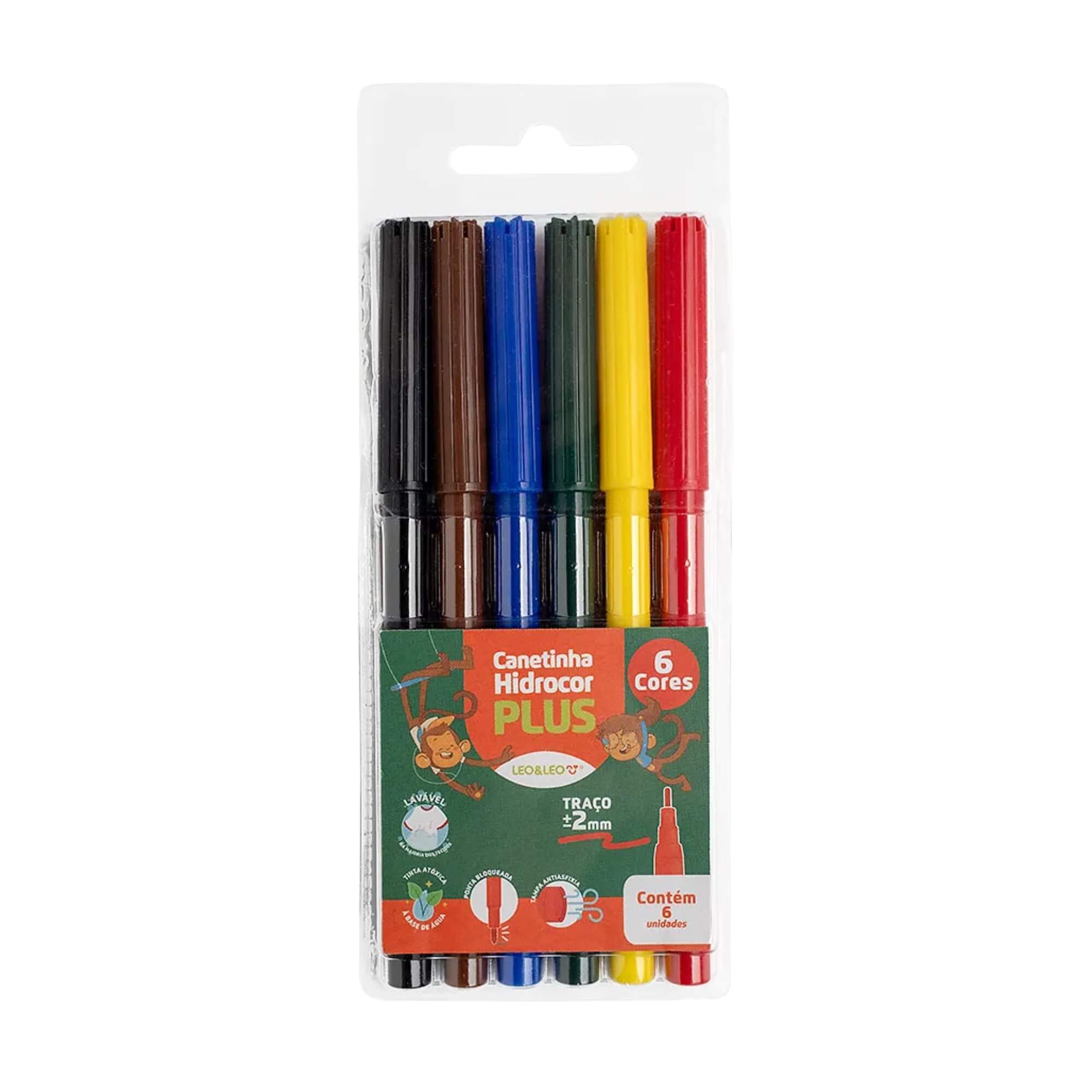 COMP Kit 2 Estojos de Canetinhas Hidrocor 06 Cores Plus Leo&Leo Leonora - 4694