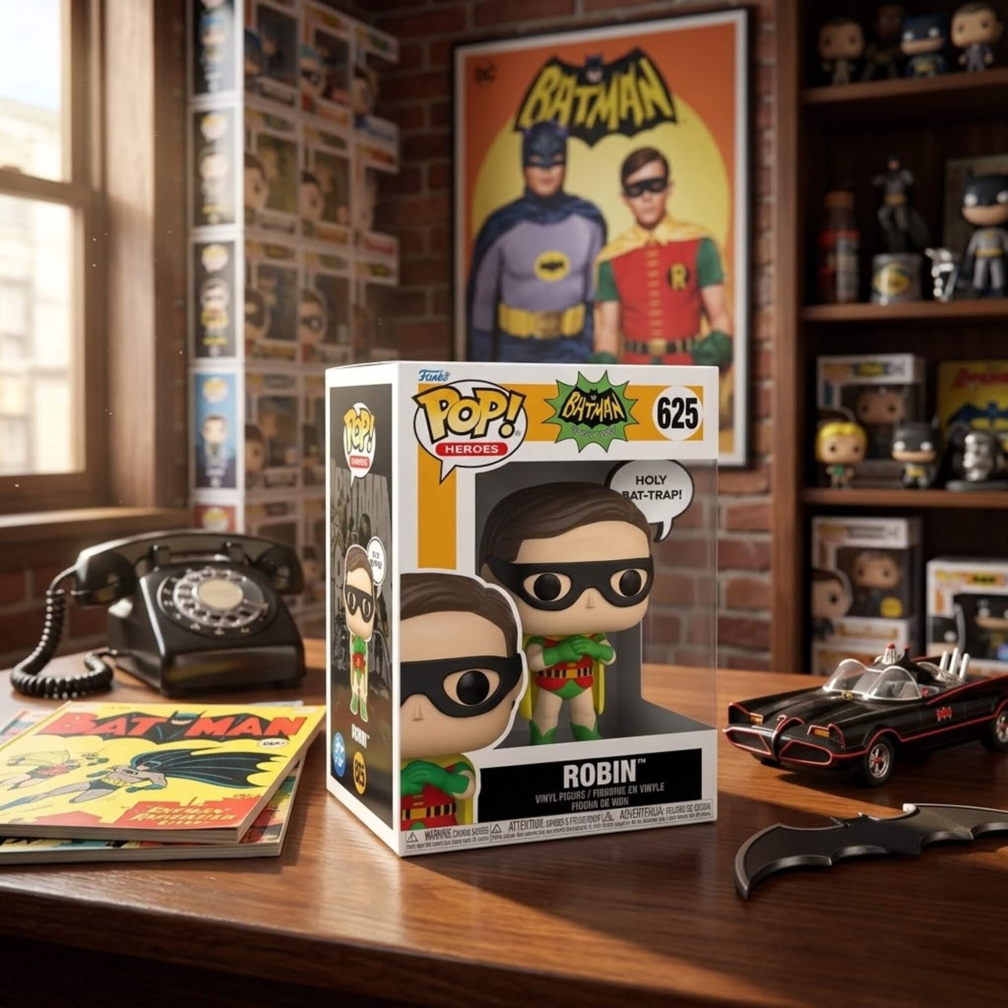 COMP Kit 2 Bonecos Funko Pop! DC Batman e Robin Colecionáveis - Candide