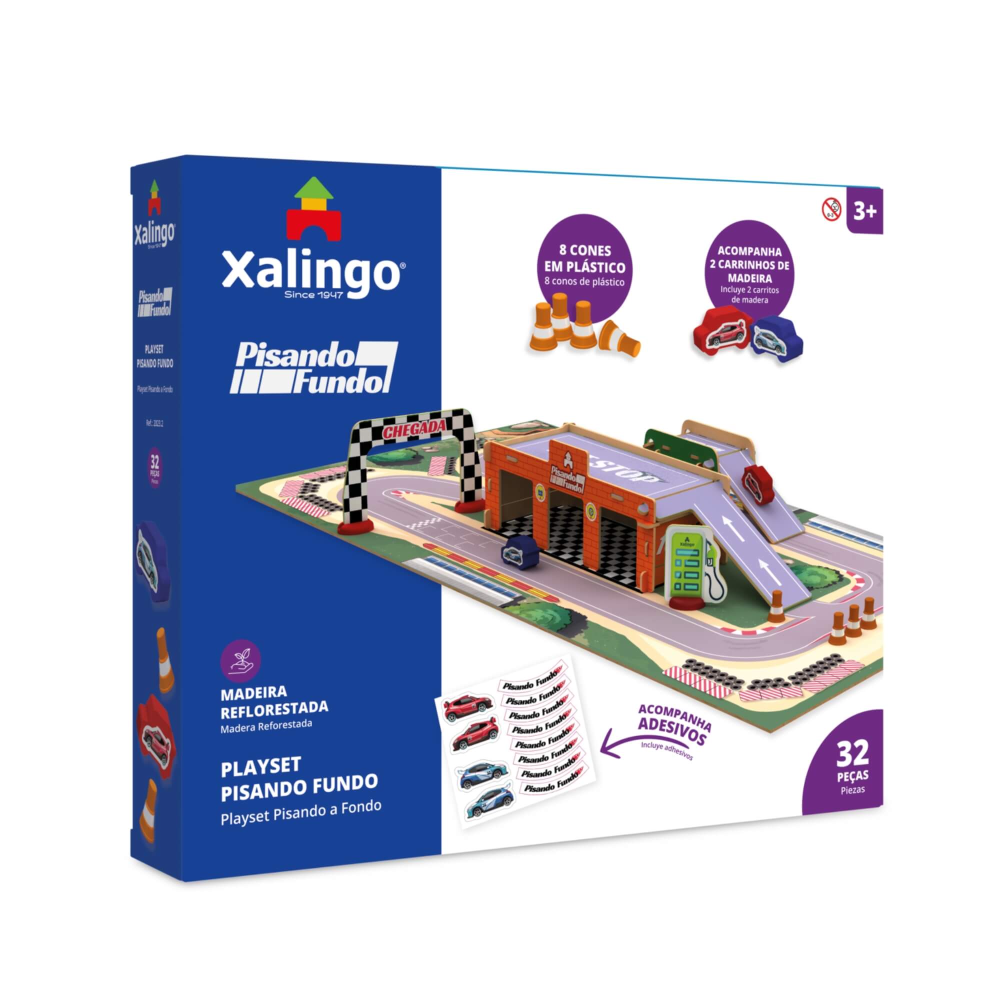 Playset Infantil Pisando Fundo Pista de Corrida c/ 32 peças Xalingo - 20232