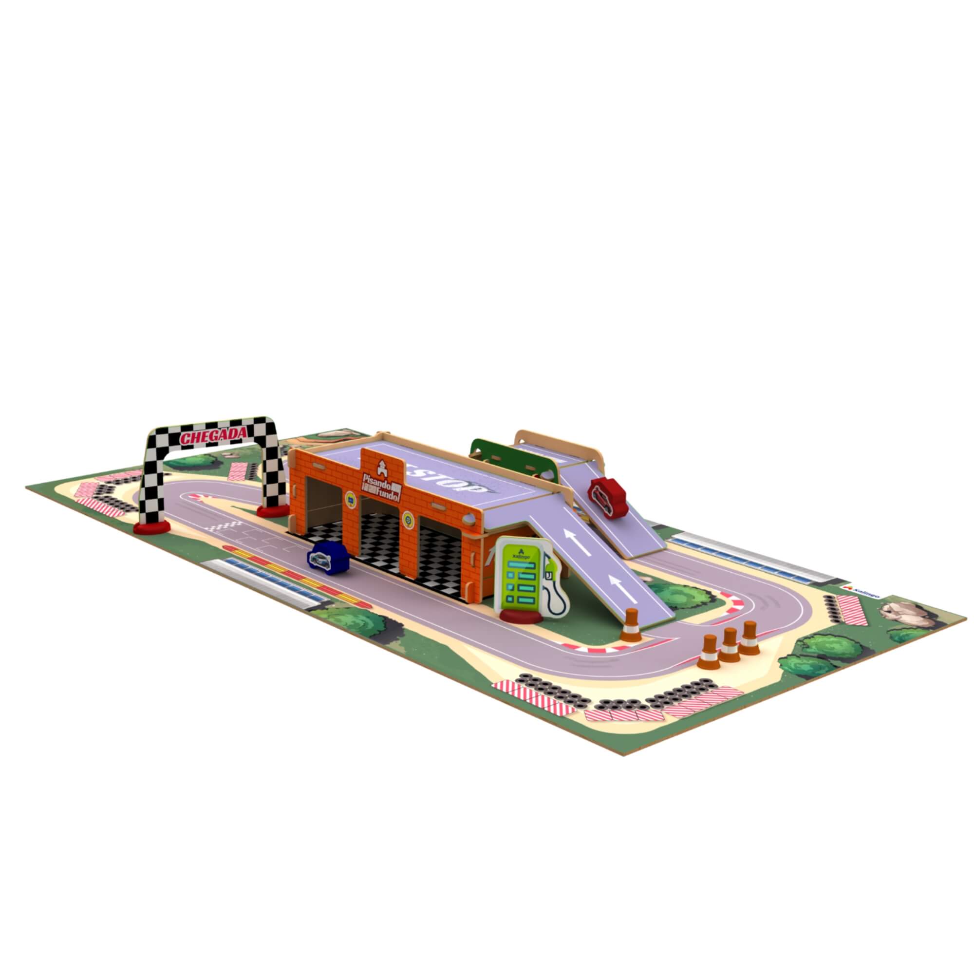 Playset Infantil Pisando Fundo Pista de Corrida c/ 32 peças Xalingo - 20232