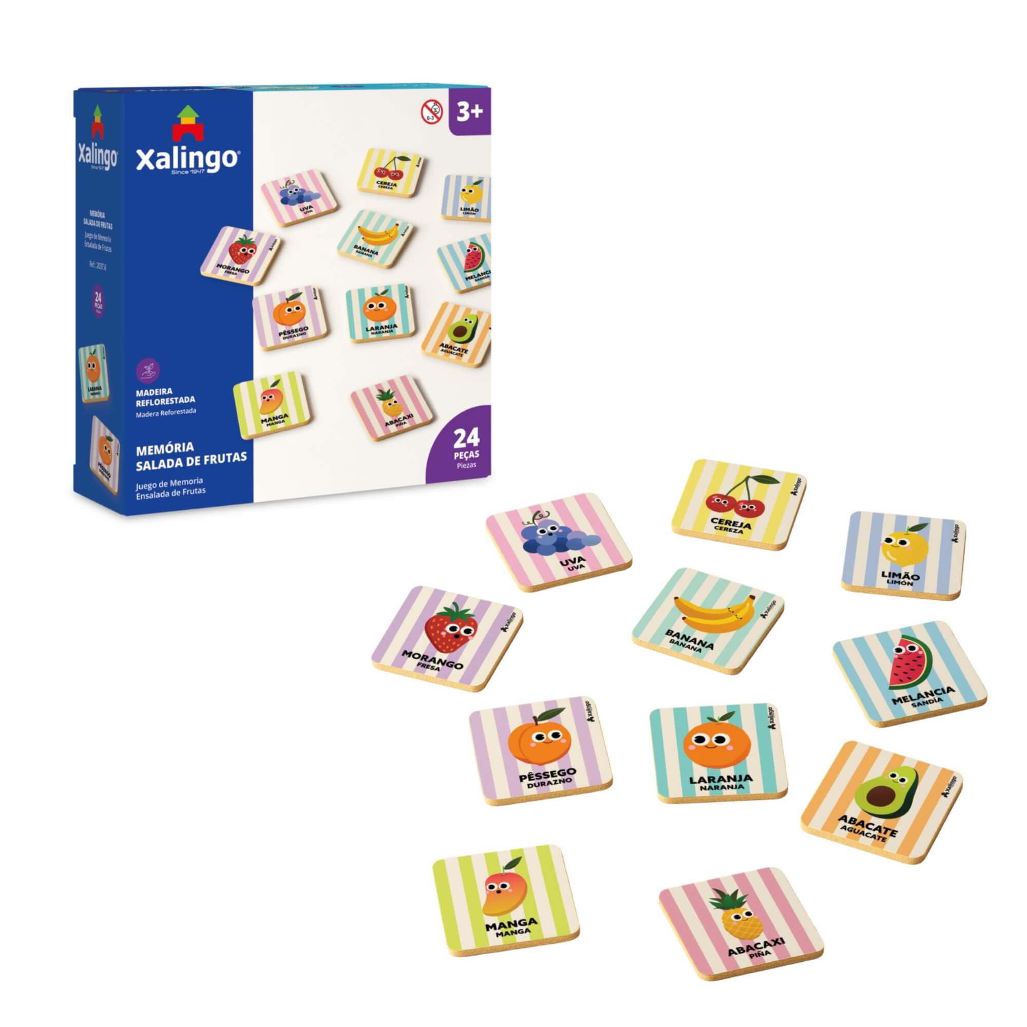 Jogo da Memória Salada de Frutas 24 Peças Xalingo - 20376