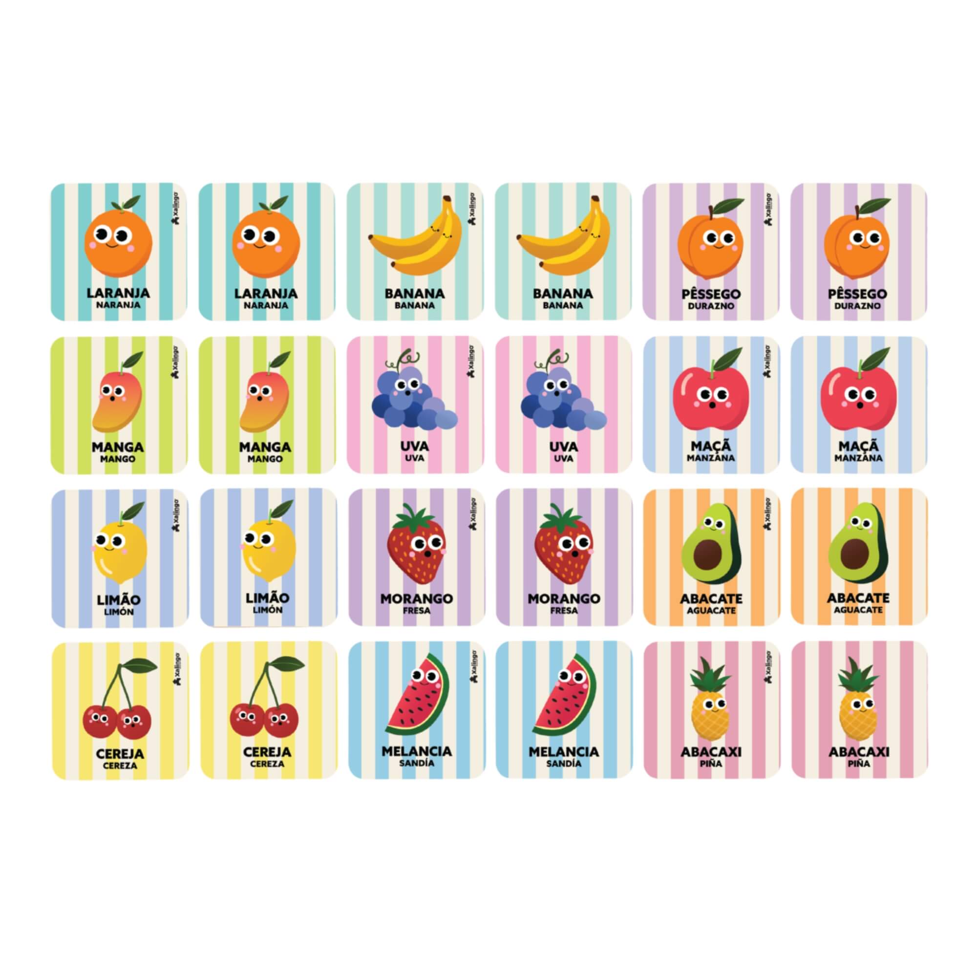 Jogo da Memória Salada de Frutas 24 Peças Xalingo - 20376