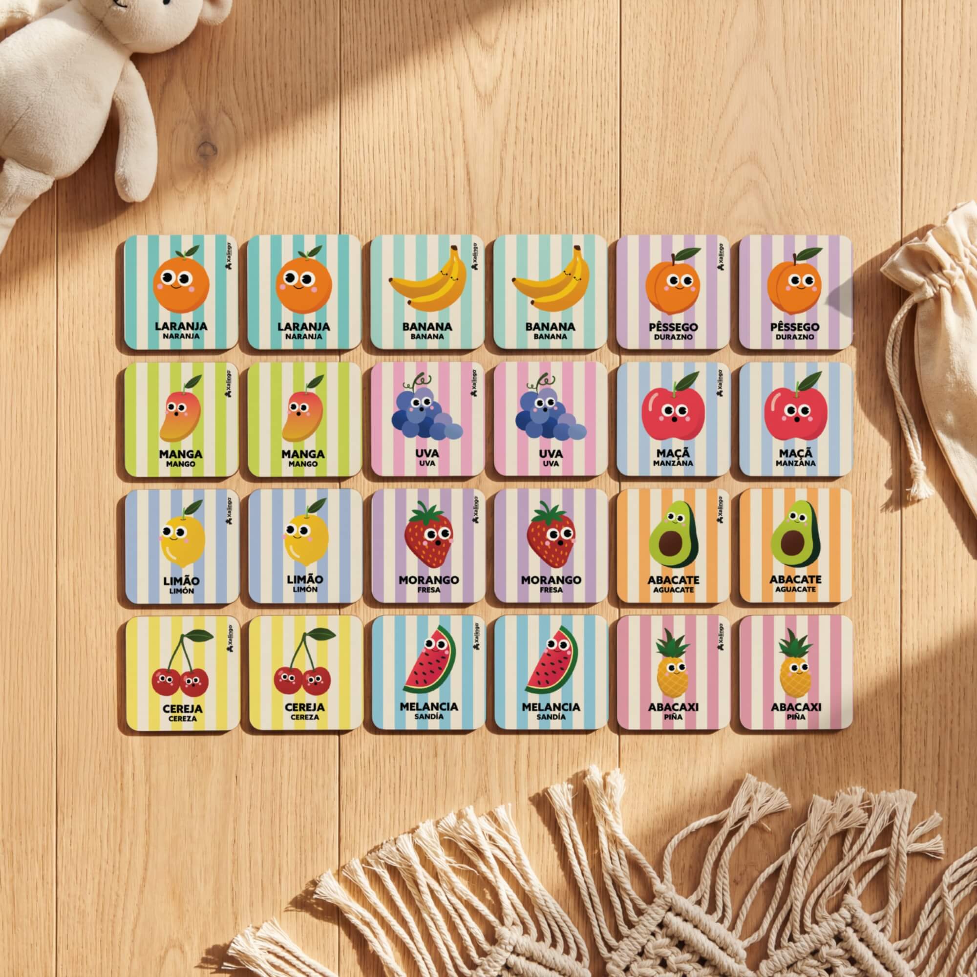 Jogo da Memória Salada de Frutas 24 Peças Xalingo - 20376
