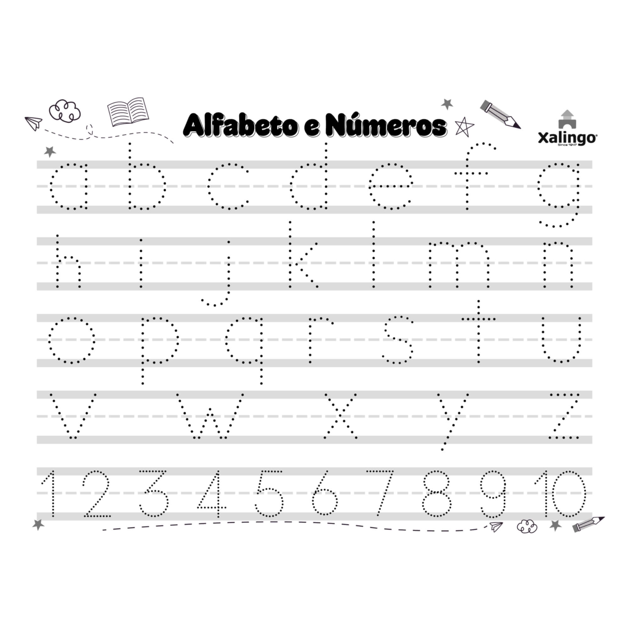 Kit Lousa e Canetinha c/ Folhas Guia Apagáveis Xalingo - 20243